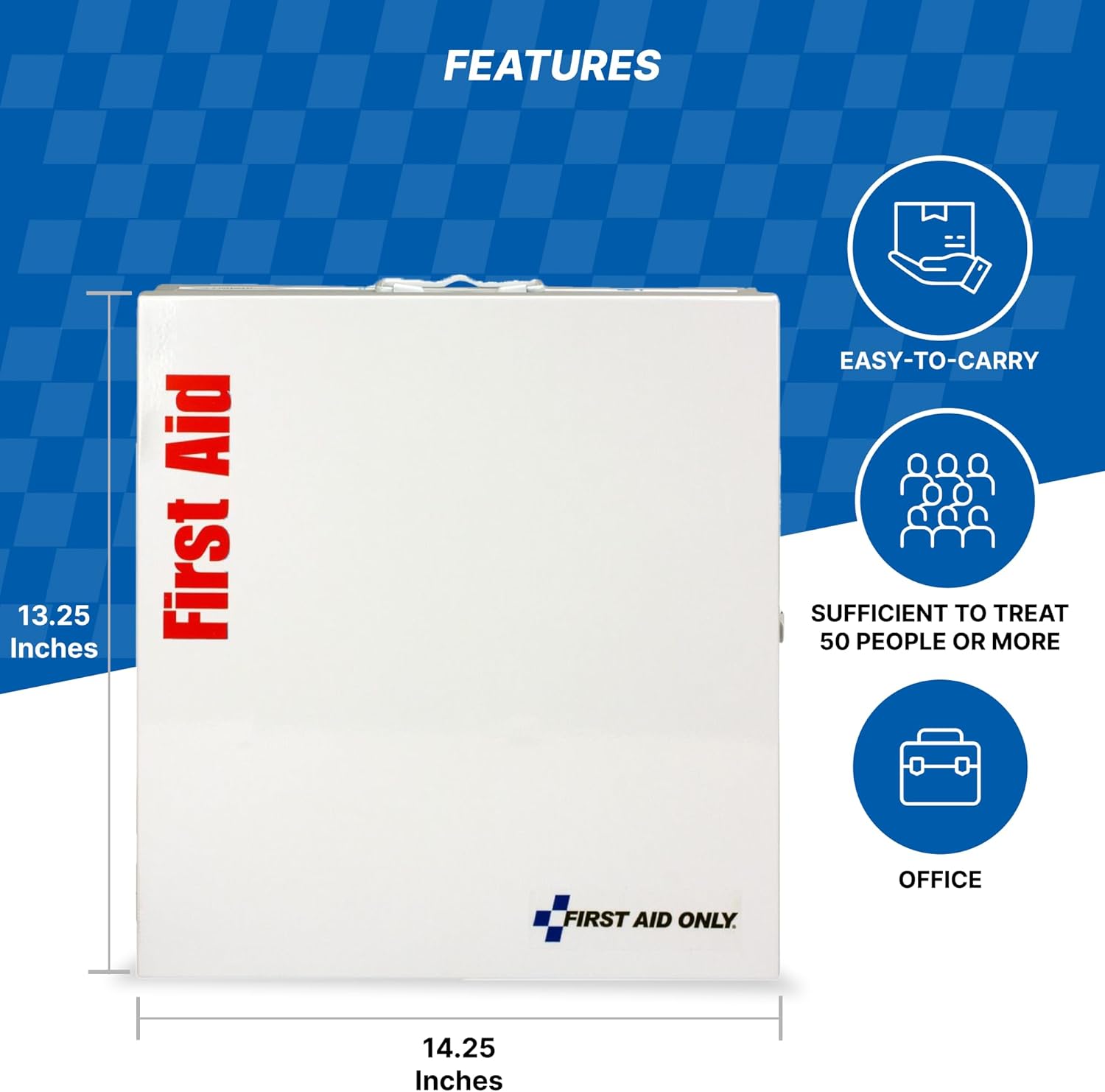 First Aid Only 746000 SmartCompliance 50-Person ANSI A+ and OSHA Compliant First Aid Kit for Business, Large Metal First Aid Cabinet with Medications, 241 Pieces