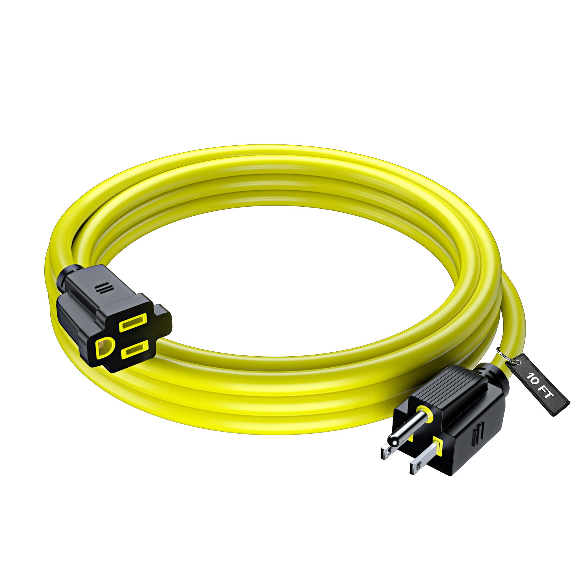 Maximm Extension Cord 10 Ft Blue Power Cords Indoor 16 Gauge Wire SJTW Heavy Duty ETL Listed (10Ft, Blue)