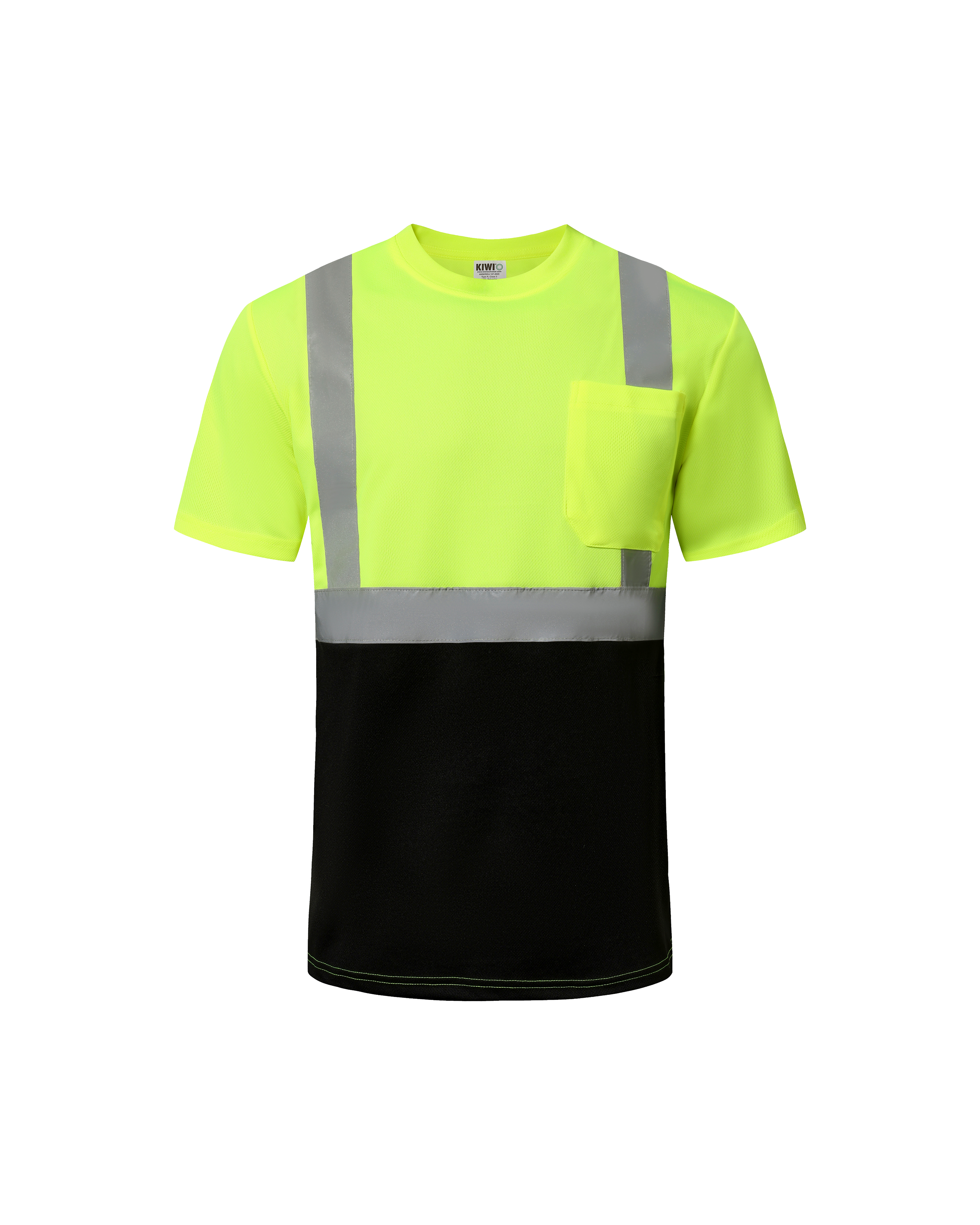 Kiwi High Visibility ANSI/ISEA 107-2020, Type R, Class 2 Two Tone Neon Short Sleeve Safety Shirt [74000]