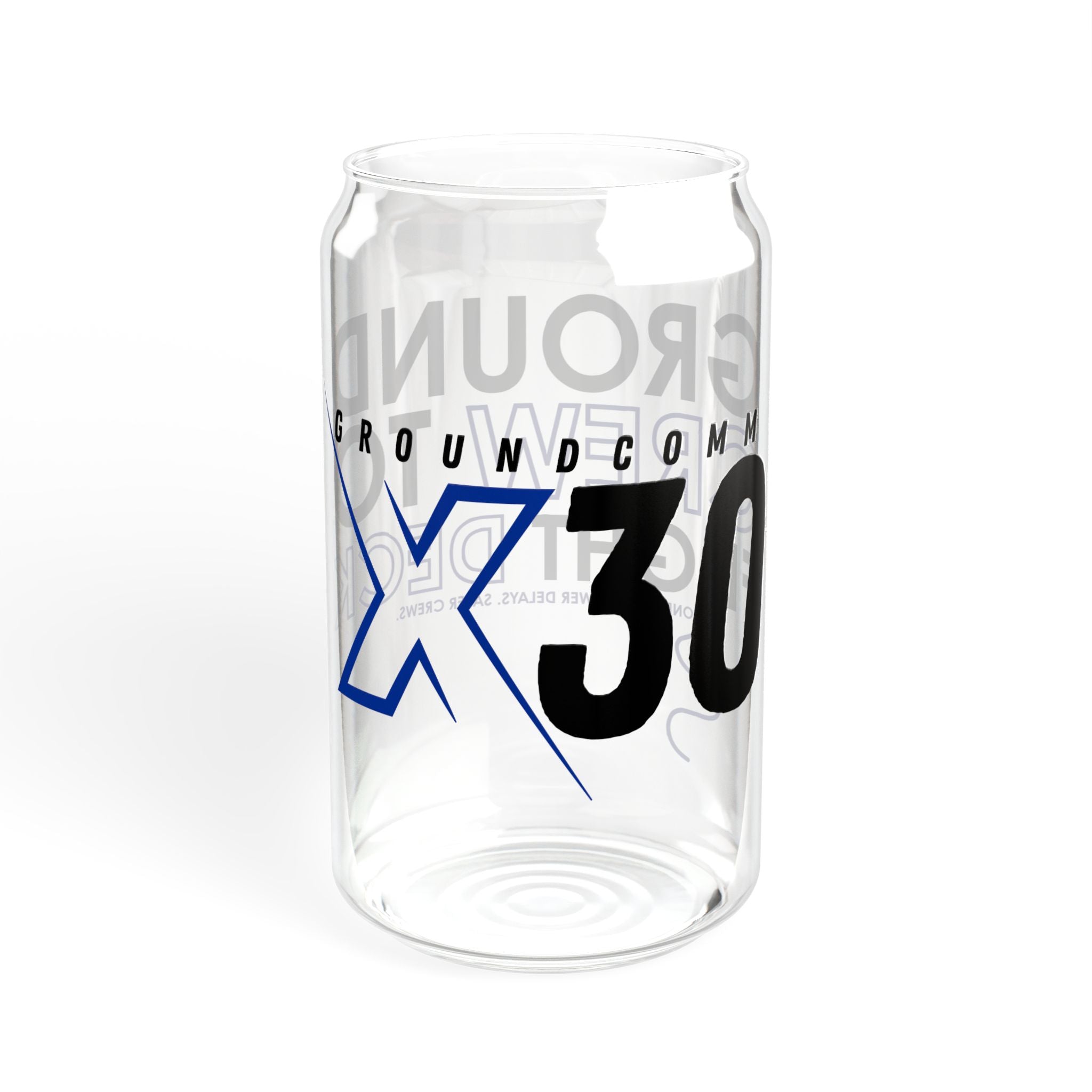 GroundComm X30 - 16oz Sipper Glass with Bamboo Lid & Straw