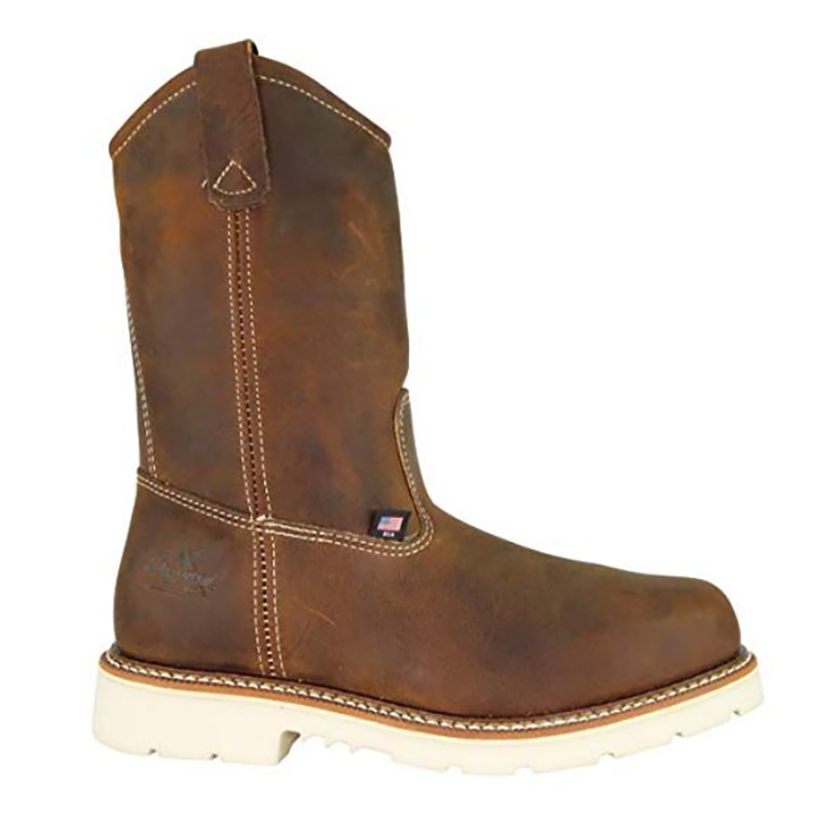 Steel Toe Boots - American Heritage Pull On Safety Work Boots With Slip Resistant Outsole