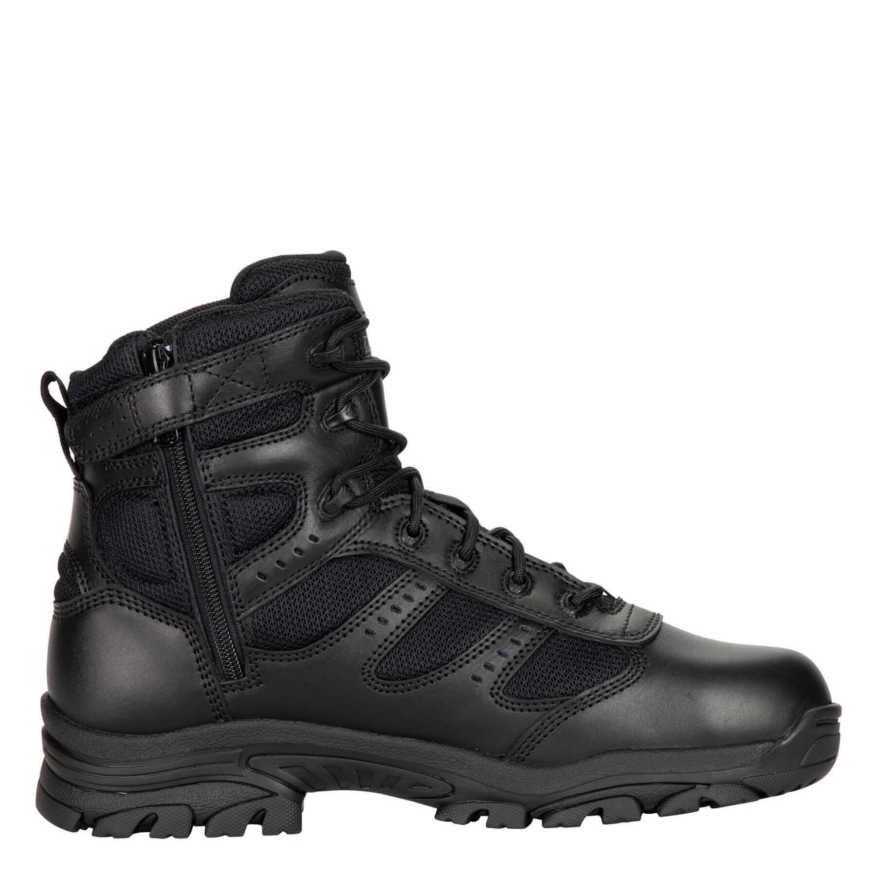 6 Inch Safety Boots - Composite Toe Black Leather Side Zip Work Boots