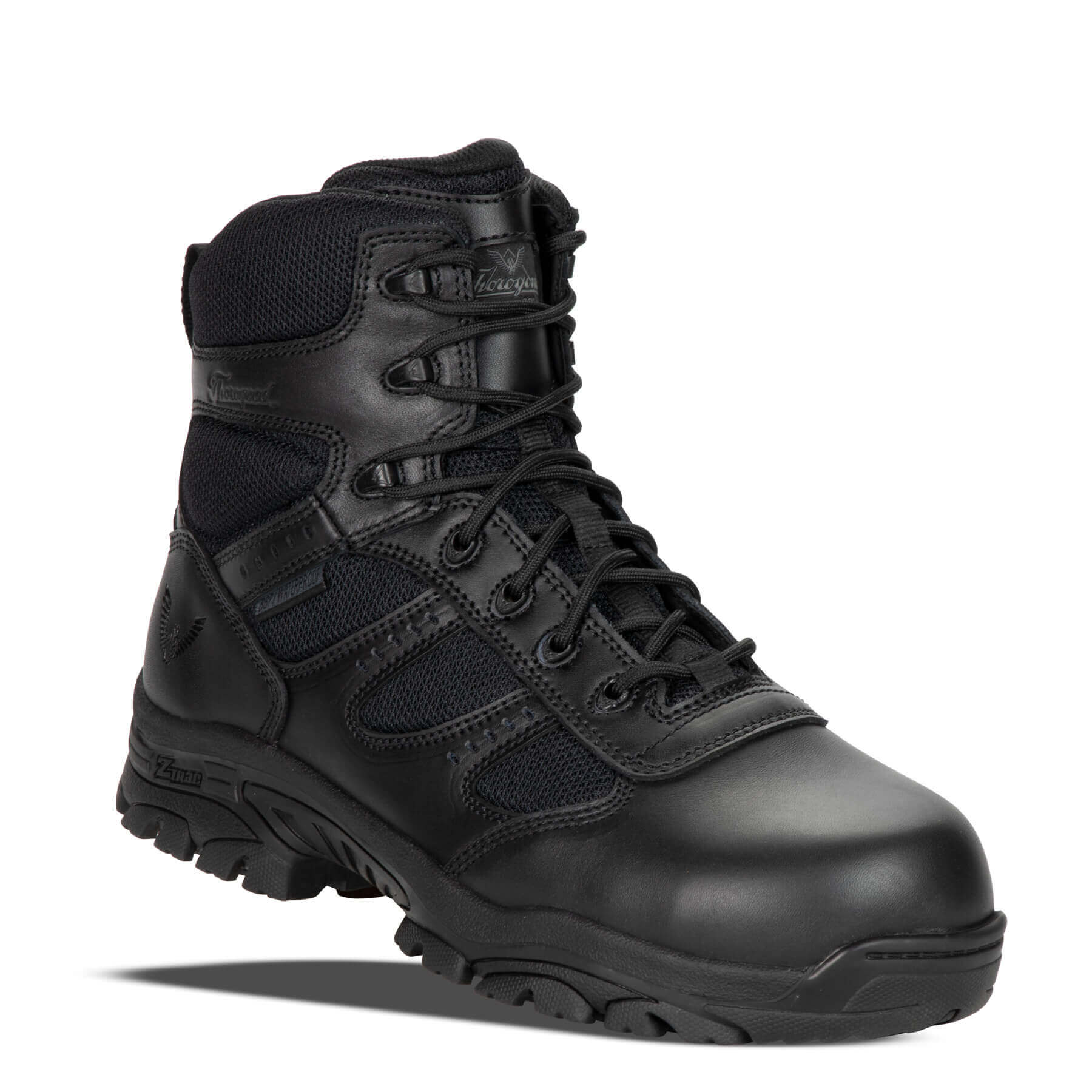 6 Inch Safety Boots - Composite Toe Black Leather Side Zip Work Boots