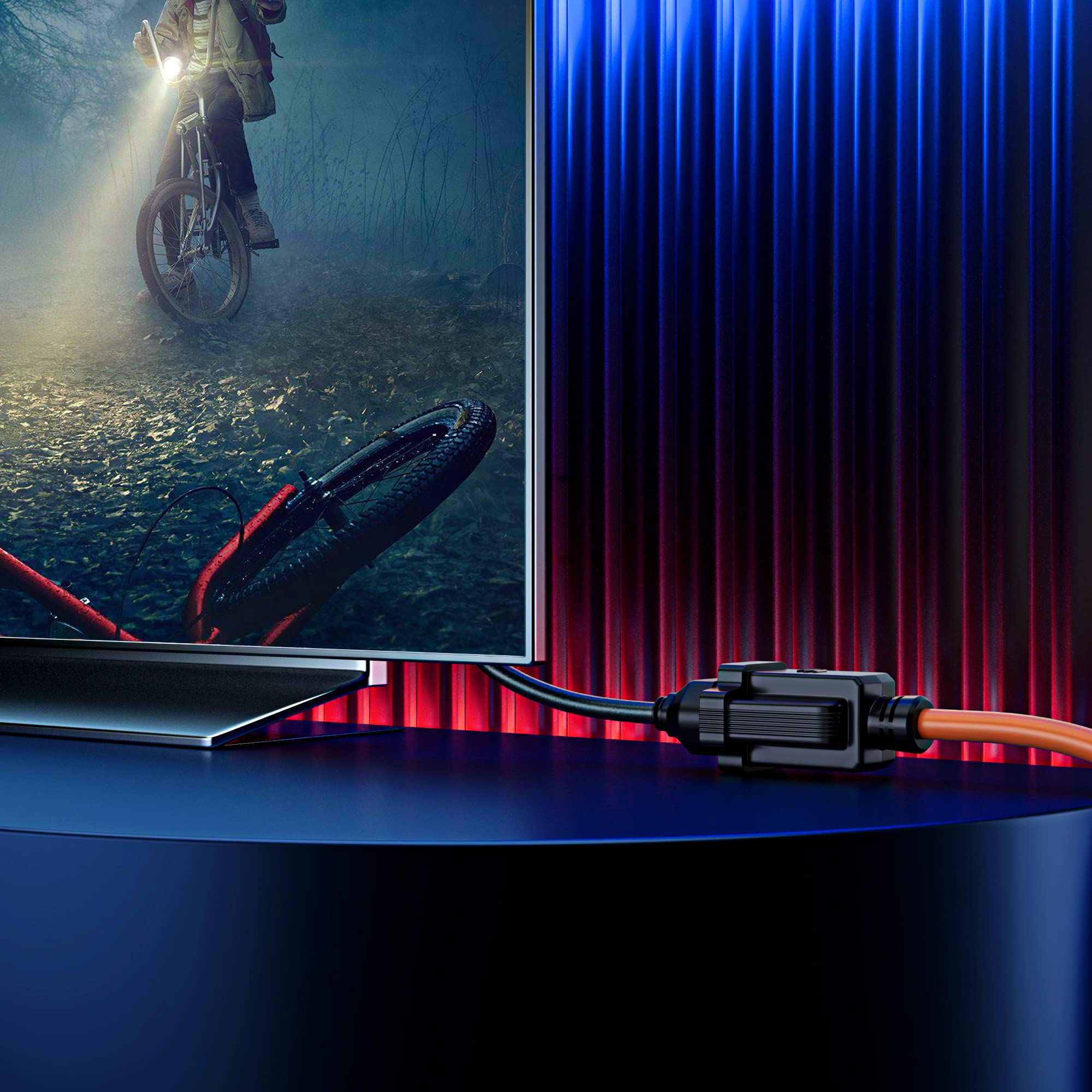 Maximm Extension Cord 10 Ft Blue Power Cords Indoor 16 Gauge Wire SJTW Heavy Duty ETL Listed (10Ft, Blue)