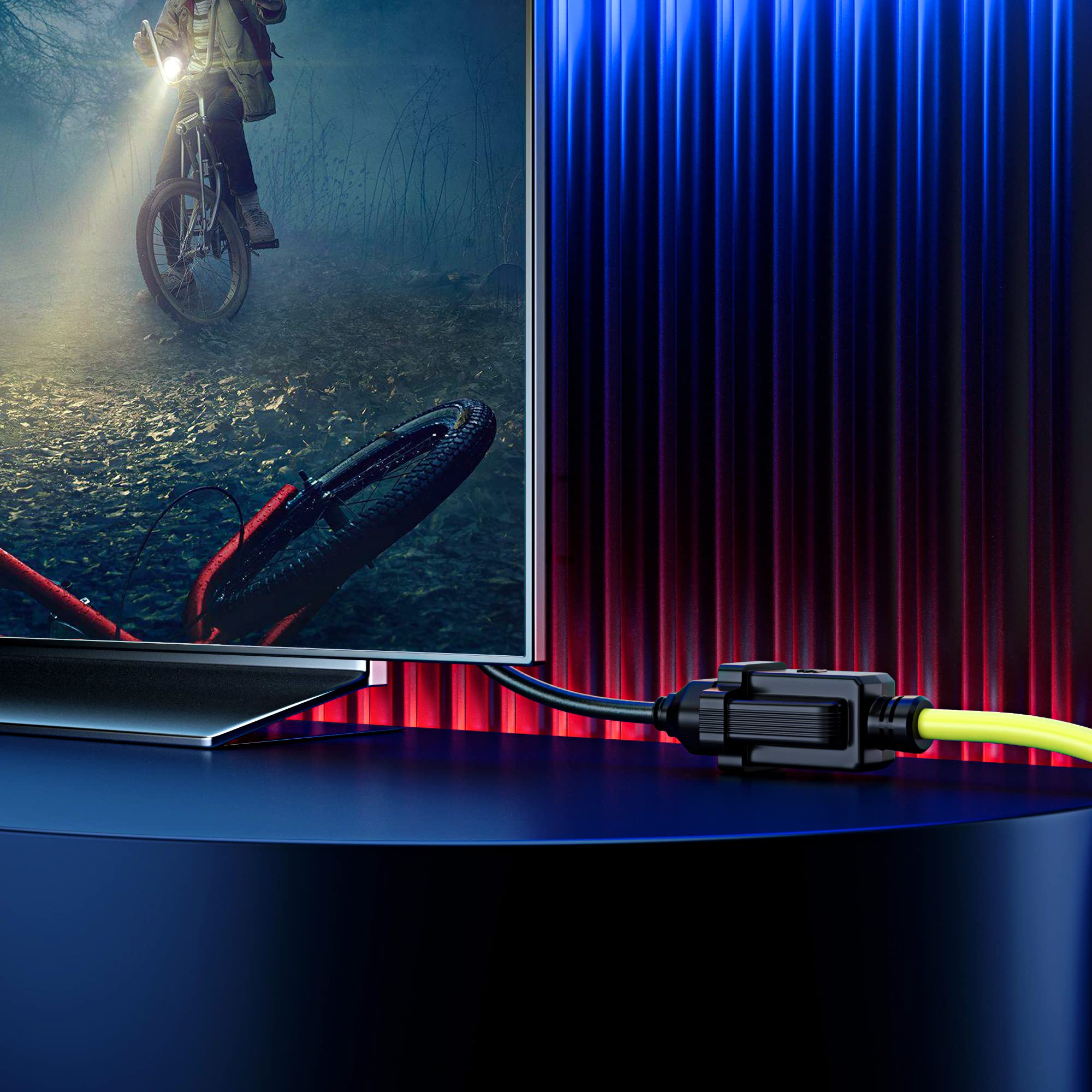 Maximm Extension Cord 10 Ft Blue Power Cords Indoor 16 Gauge Wire SJTW Heavy Duty ETL Listed (10Ft, Blue)