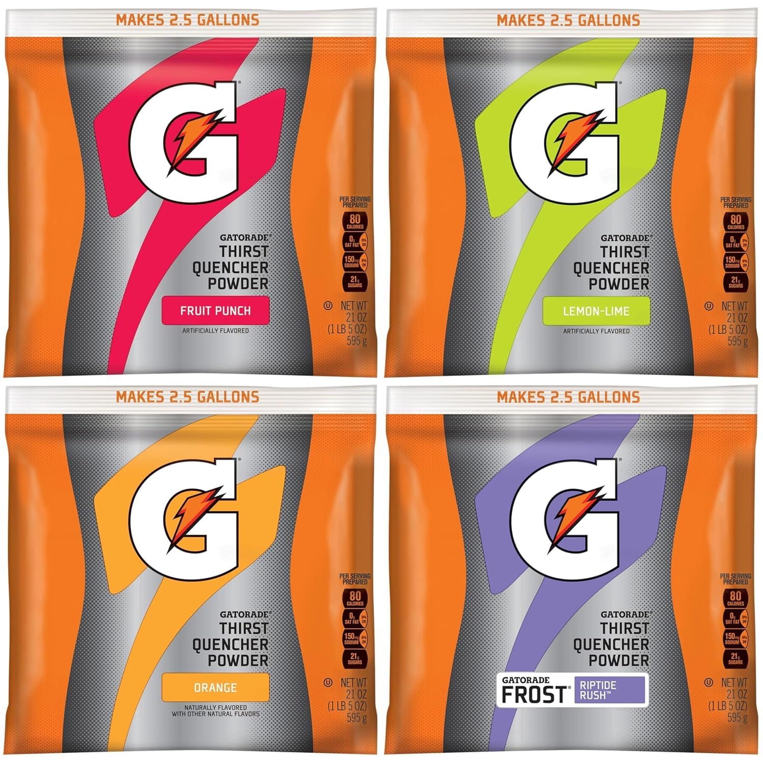 Gatorade Powder Bag Riptide Rush, 1.31 Pound (Pack of 32)