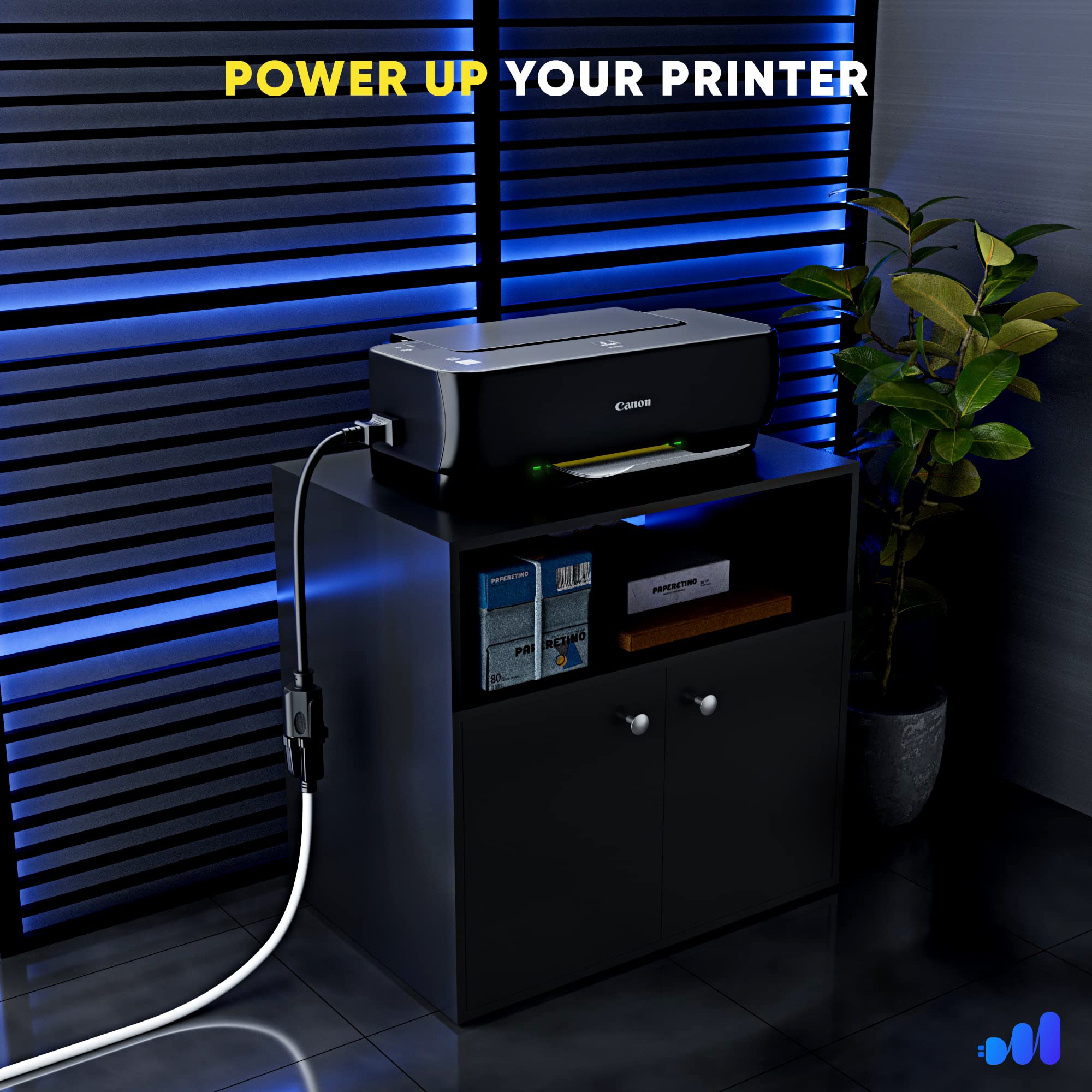 Maximm Extension Cord 10 Ft Blue Power Cords Indoor 16 Gauge Wire SJTW Heavy Duty ETL Listed (10Ft, Blue)