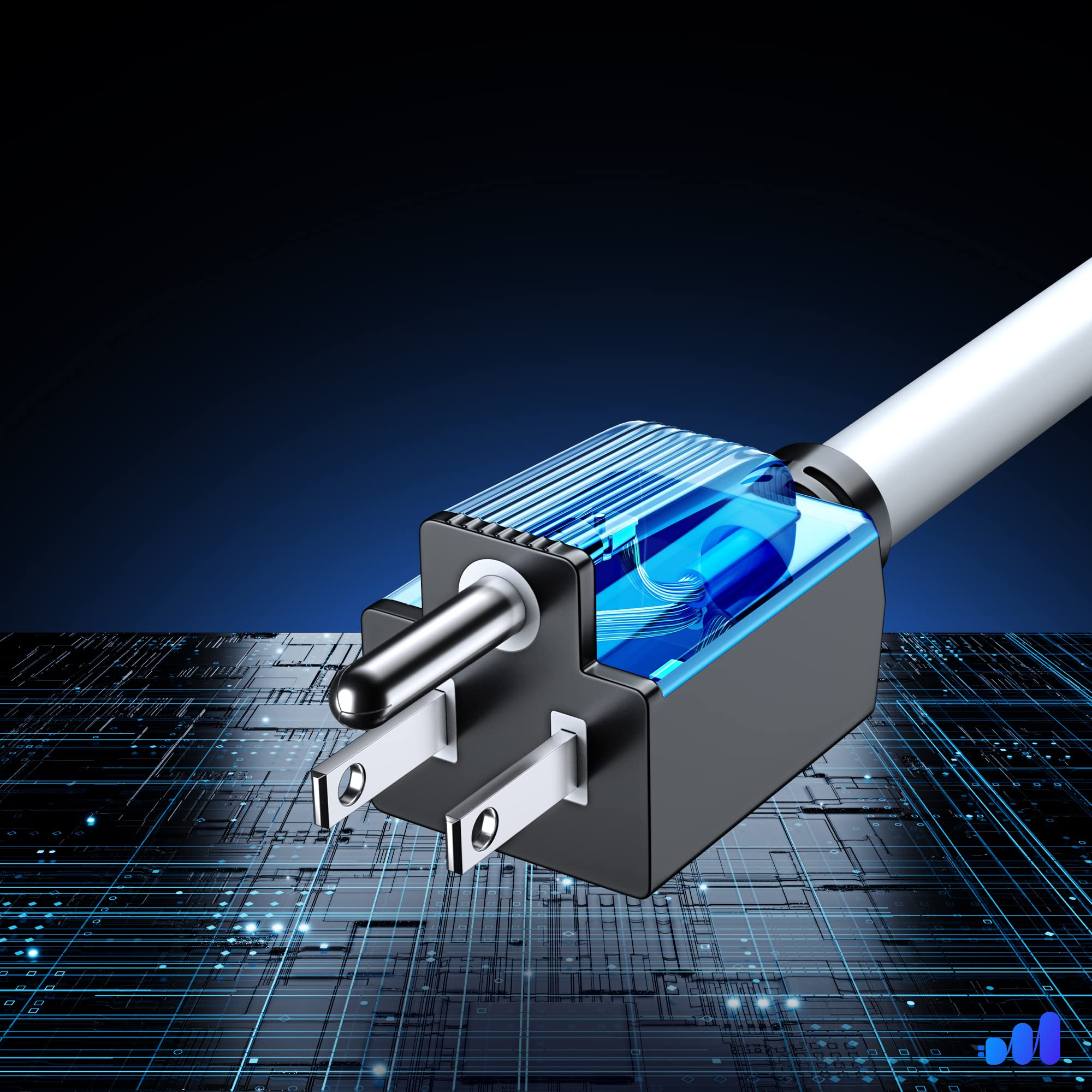 Maximm Extension Cord 10 Ft Blue Power Cords Indoor 16 Gauge Wire SJTW Heavy Duty ETL Listed (10Ft, Blue)