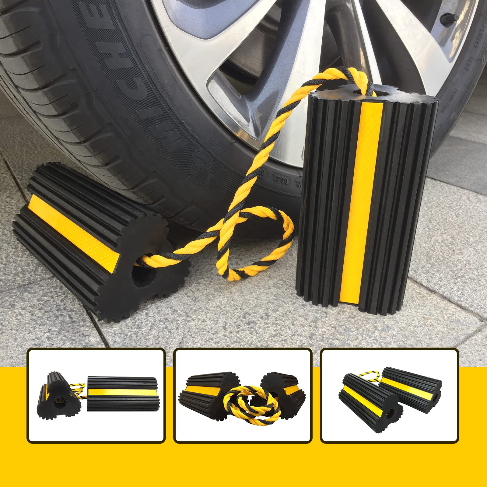 GSE Dual-Wheel Chocks – Heavy Duty Rubber