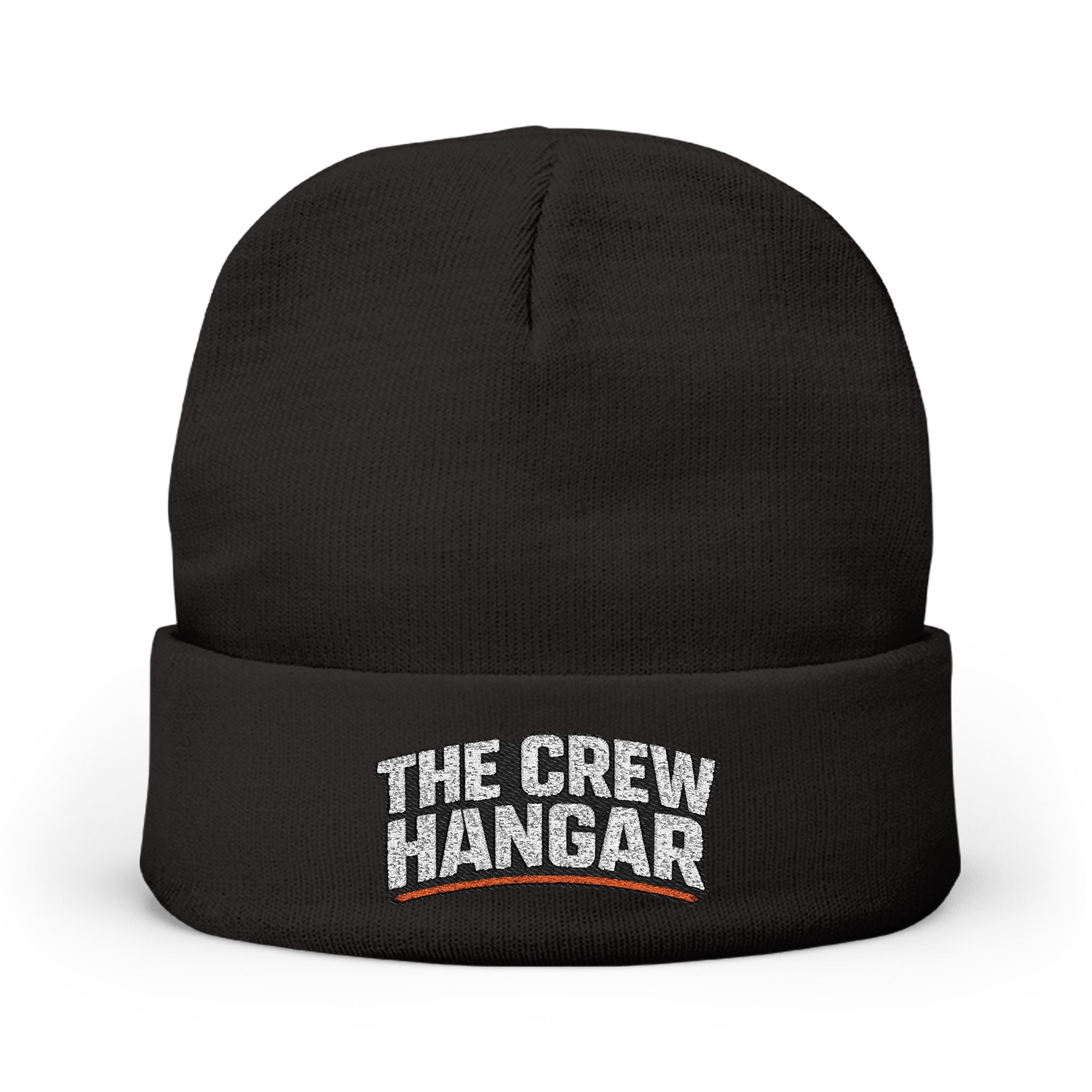 Embroidered 'The Crew Hangar' Knit Beanie — Cozy Crew Logo Winter Hat
