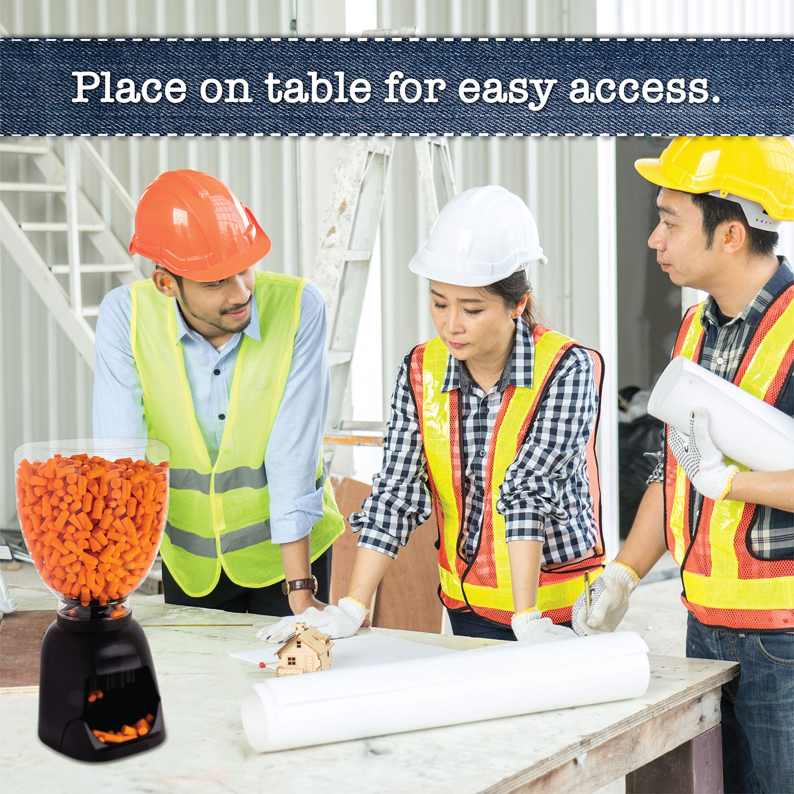 Foam Ear Plugs Dispenser Wall Mount - Bulk Ear Plugs 500 Pair Refillable Station - Foam Hearing Protection Ear Plugs Refill Sound Blocking High Decibel Industrial Safety Disposable Ear Plugs Bulk