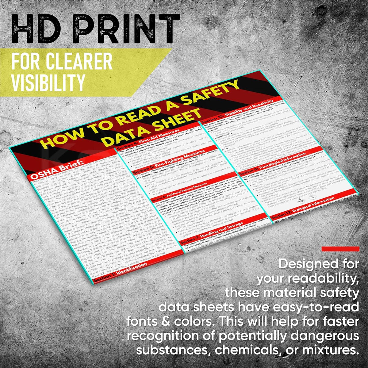 Reading Msds How to Read A Safety Data Sheet, SDS & MSDS Poster in English, Readabl ...