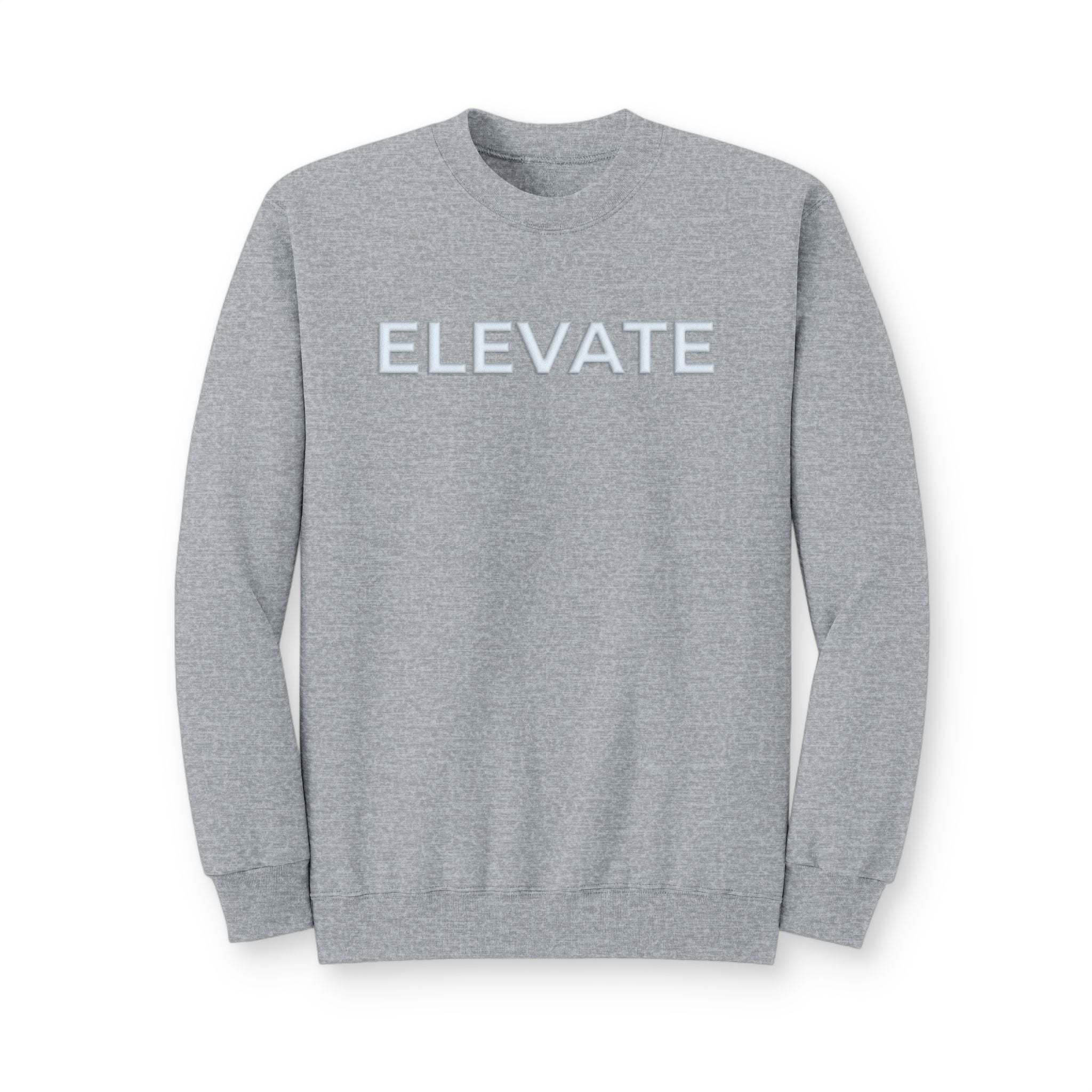 Elevate (Puff) Crewneck Sweatshirt — Minimal Motivational Pullover