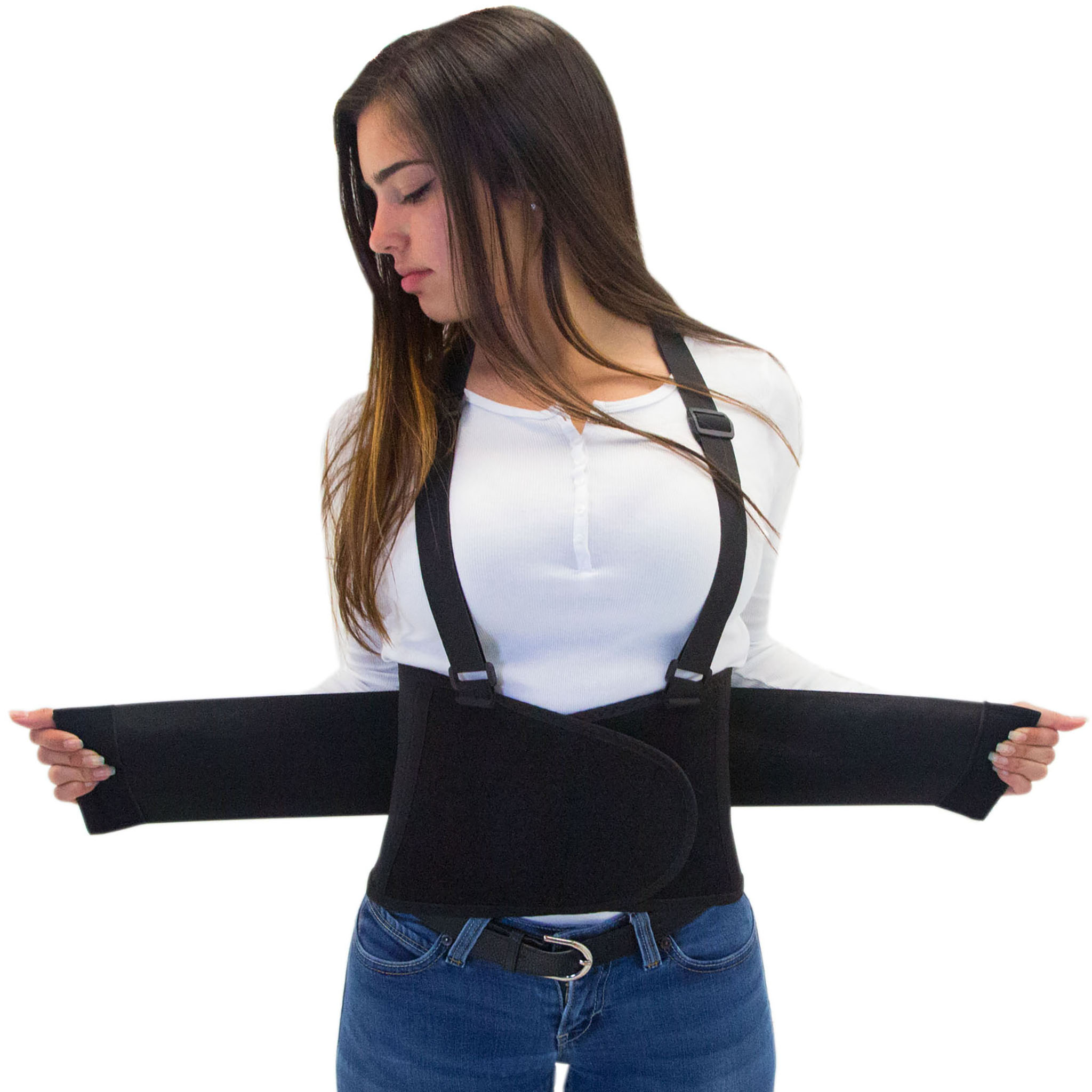 Adjustable Back Support Belt with Suspenders