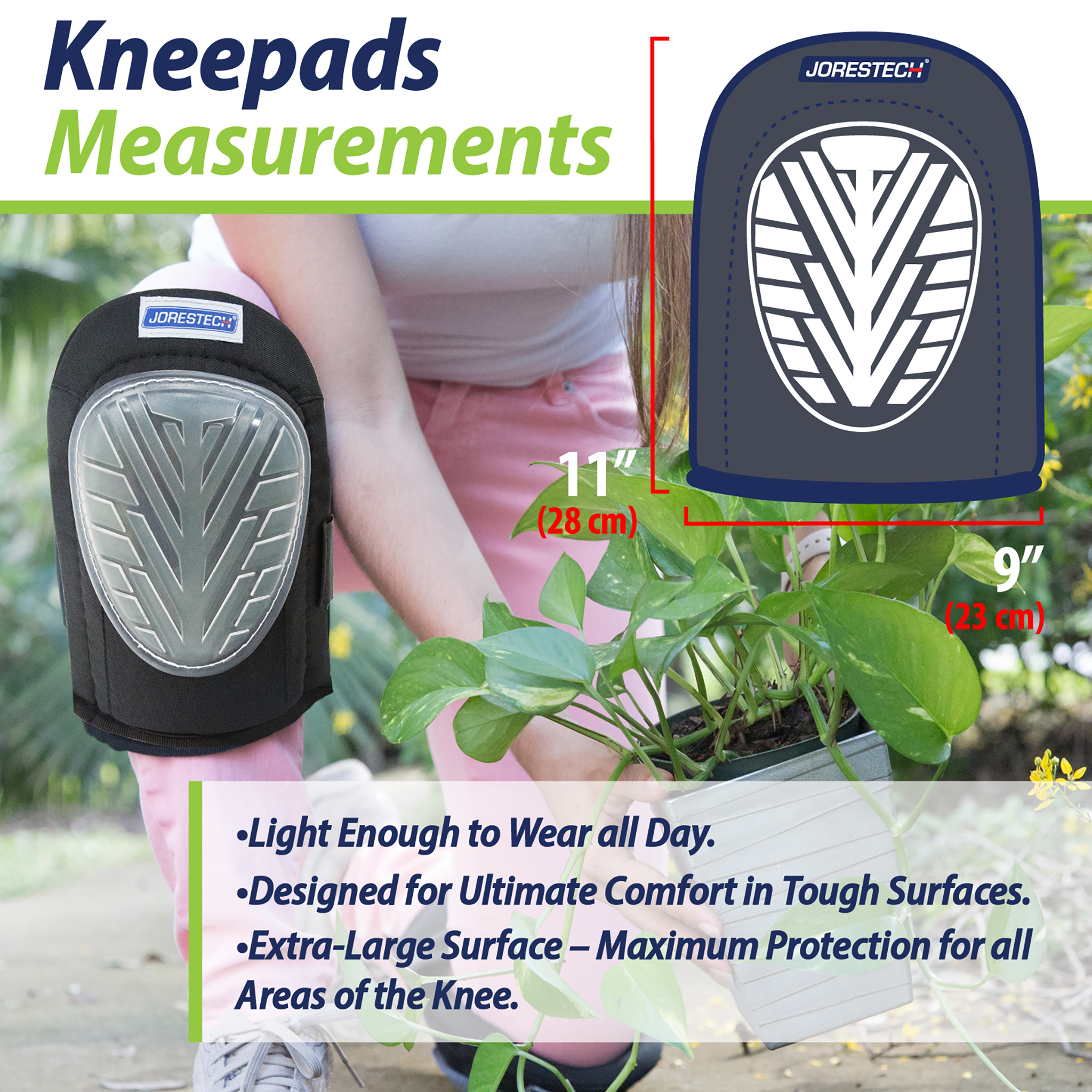 Anti-Skid Knee Pads with Gel Filled Shell Caps