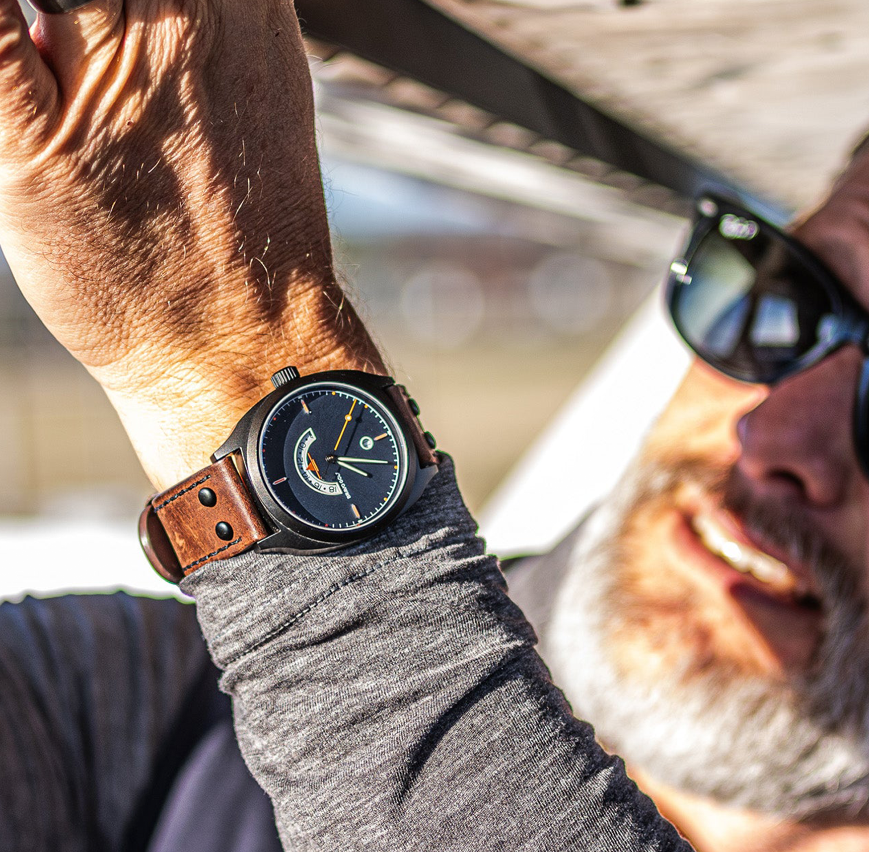 Discovery Charcoal 42mm GMT Pilot Watch