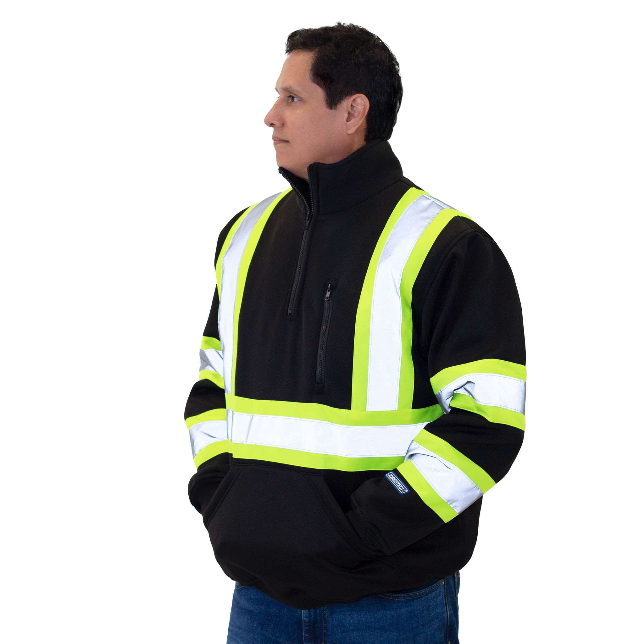 Hi-Vis Safety Sweater with Reflective Stripes