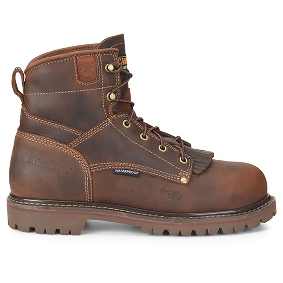 Composite Toe Boots - Waterproof Work Boots With Steel Shank & Rubber Lug Outsole