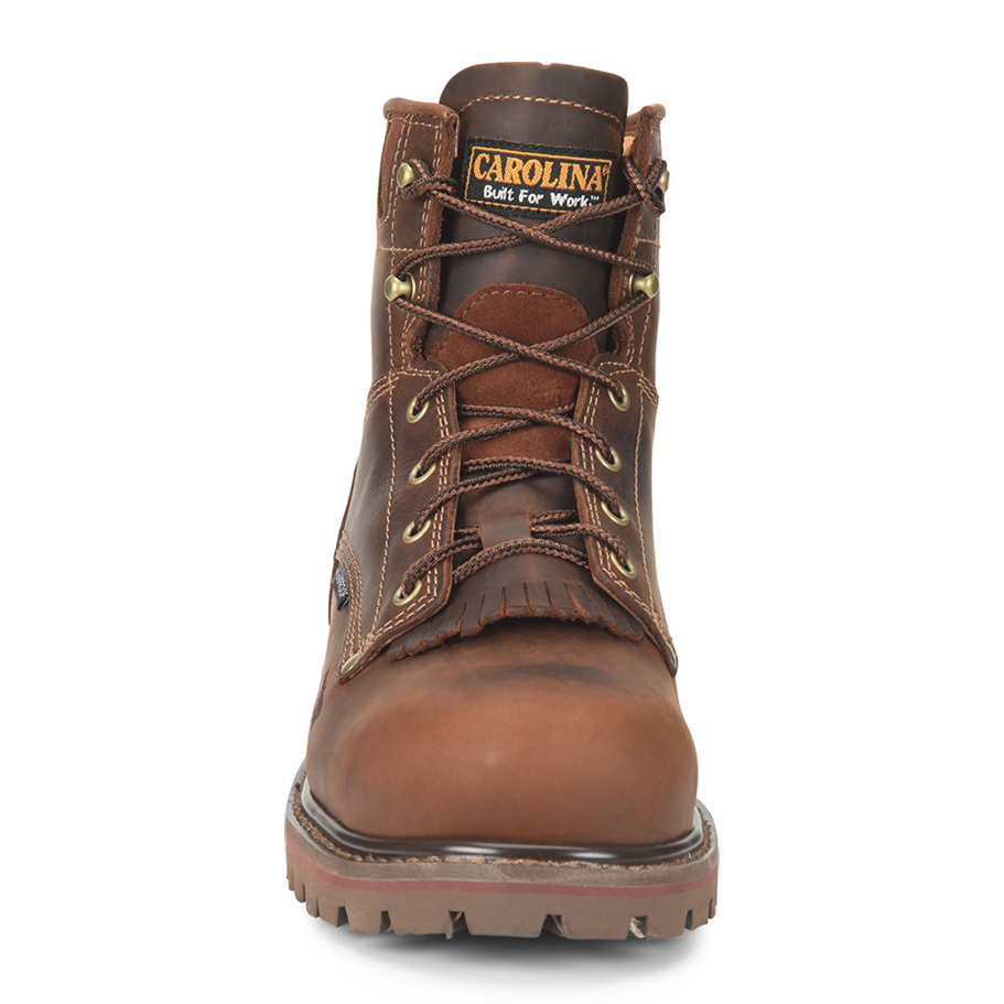 Composite Toe Boots - Waterproof Work Boots With Steel Shank & Rubber Lug Outsole