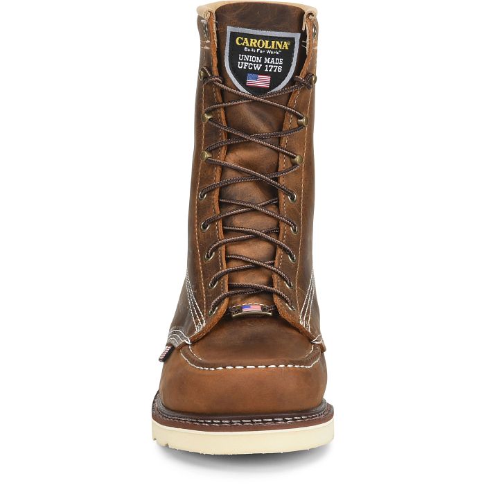 Moc Toe Wedge Boot - 8" Soft Toe Work Boots With Steel Shank Support