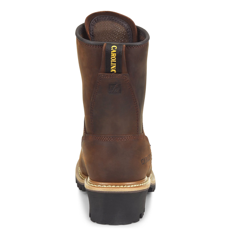 Steel Toe Logger Boots - 8 Inch Waterproof Leather Work Boots | Slip Resistant