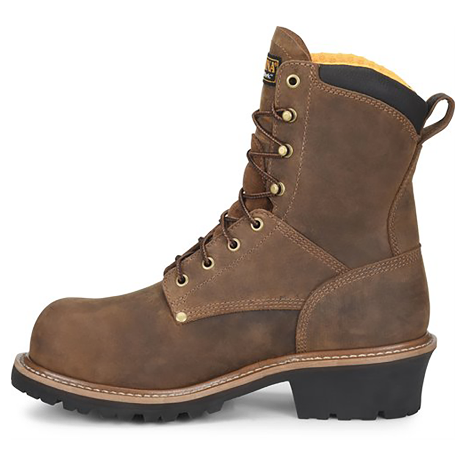 Composite Toe Boots 8 Inch Logger Work Footwear – Waterproof Leather, Oil Resistant Outsole