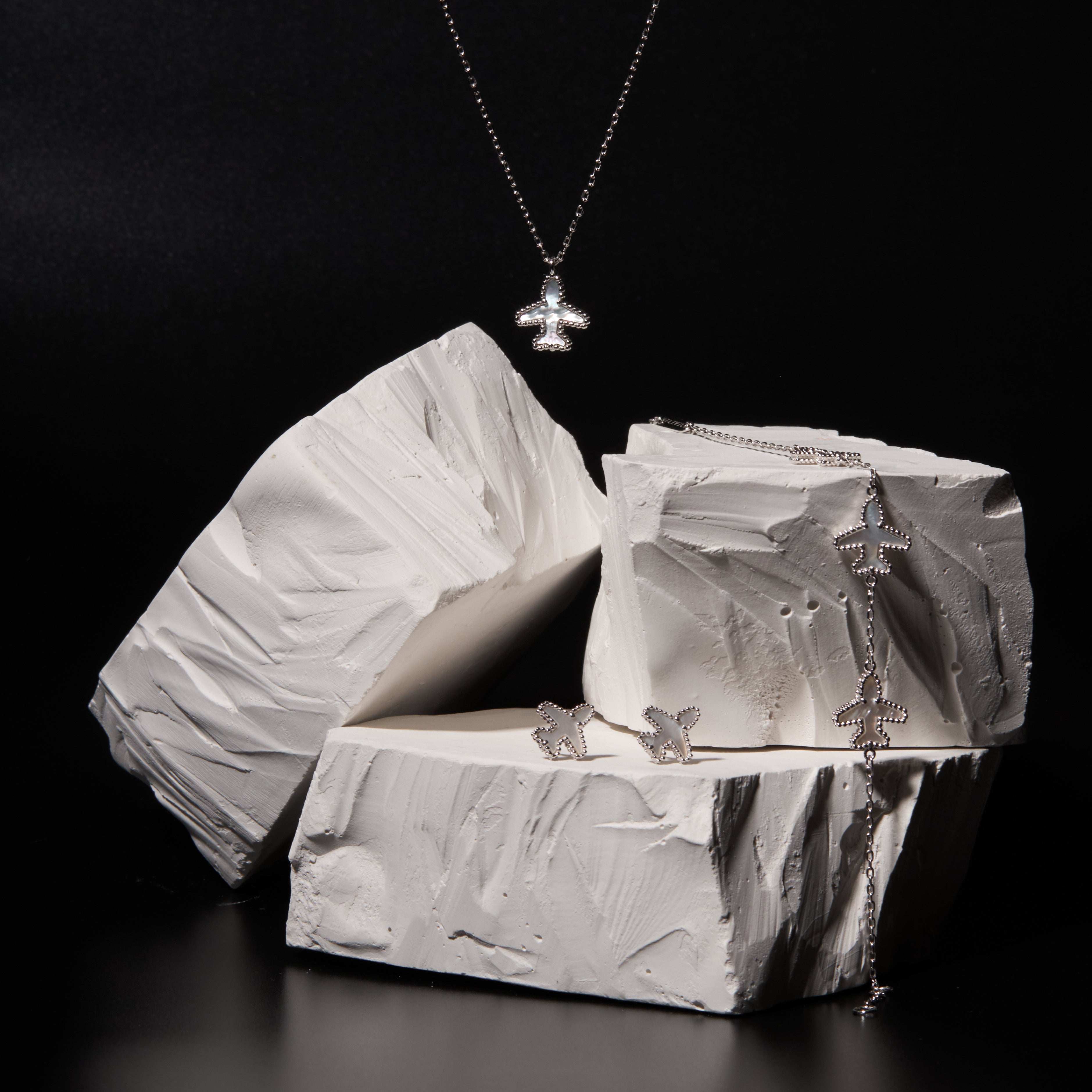 Skylight Silver Earrings by Flevel - aviation product photo 5