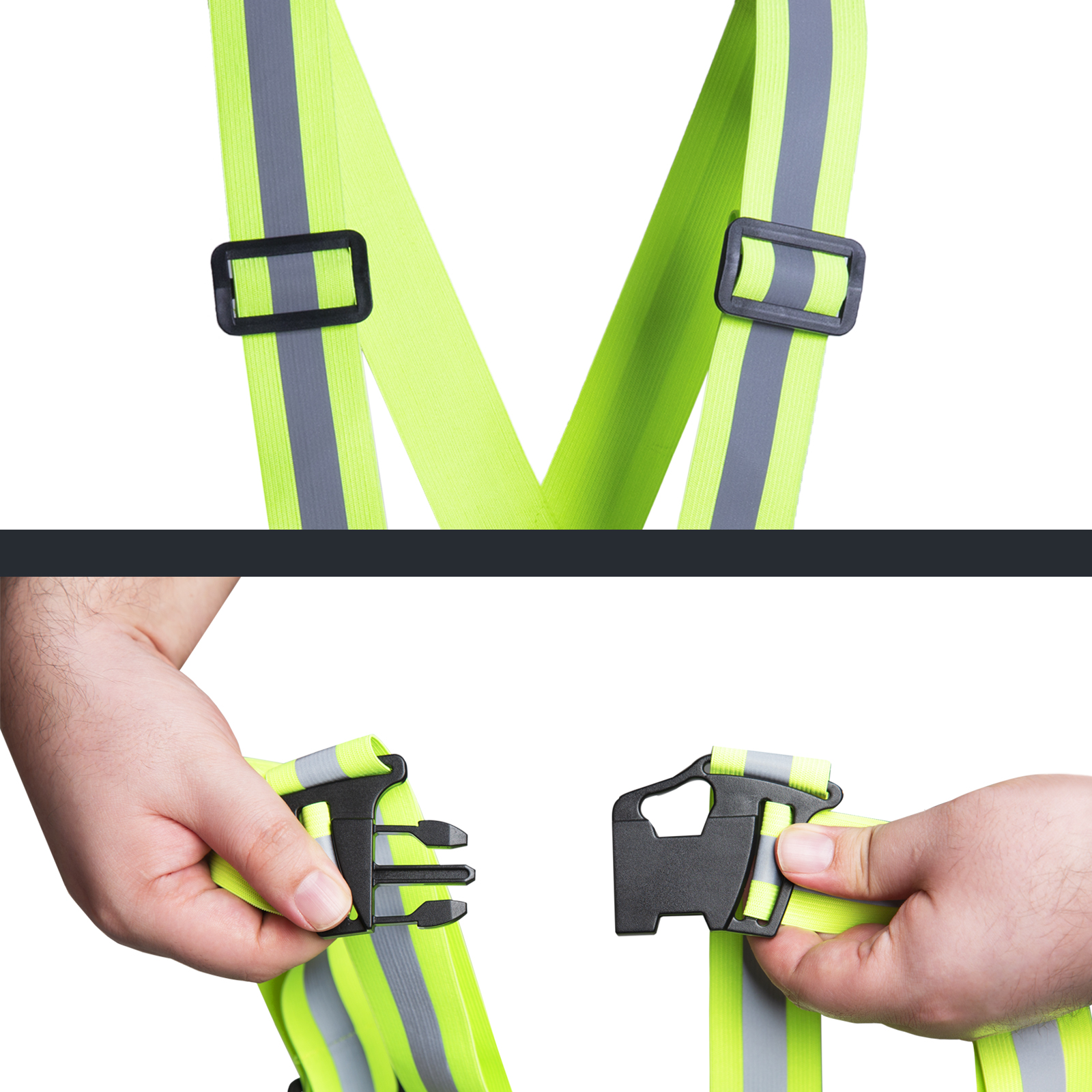 Hi-Vis Adjustable Safety Suspenders with Reflective Strips