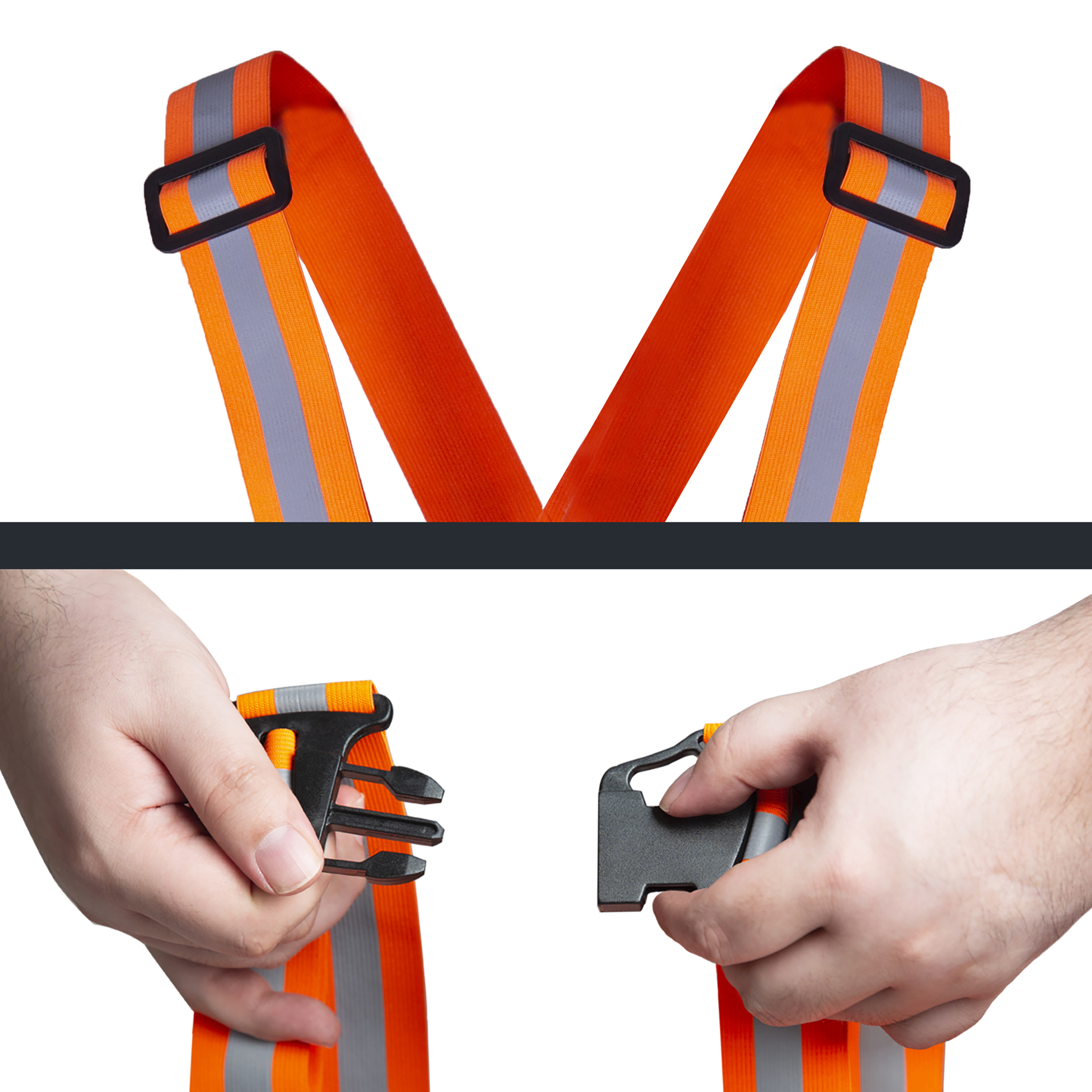 Hi-Vis Adjustable Safety Suspenders with Reflective Strips