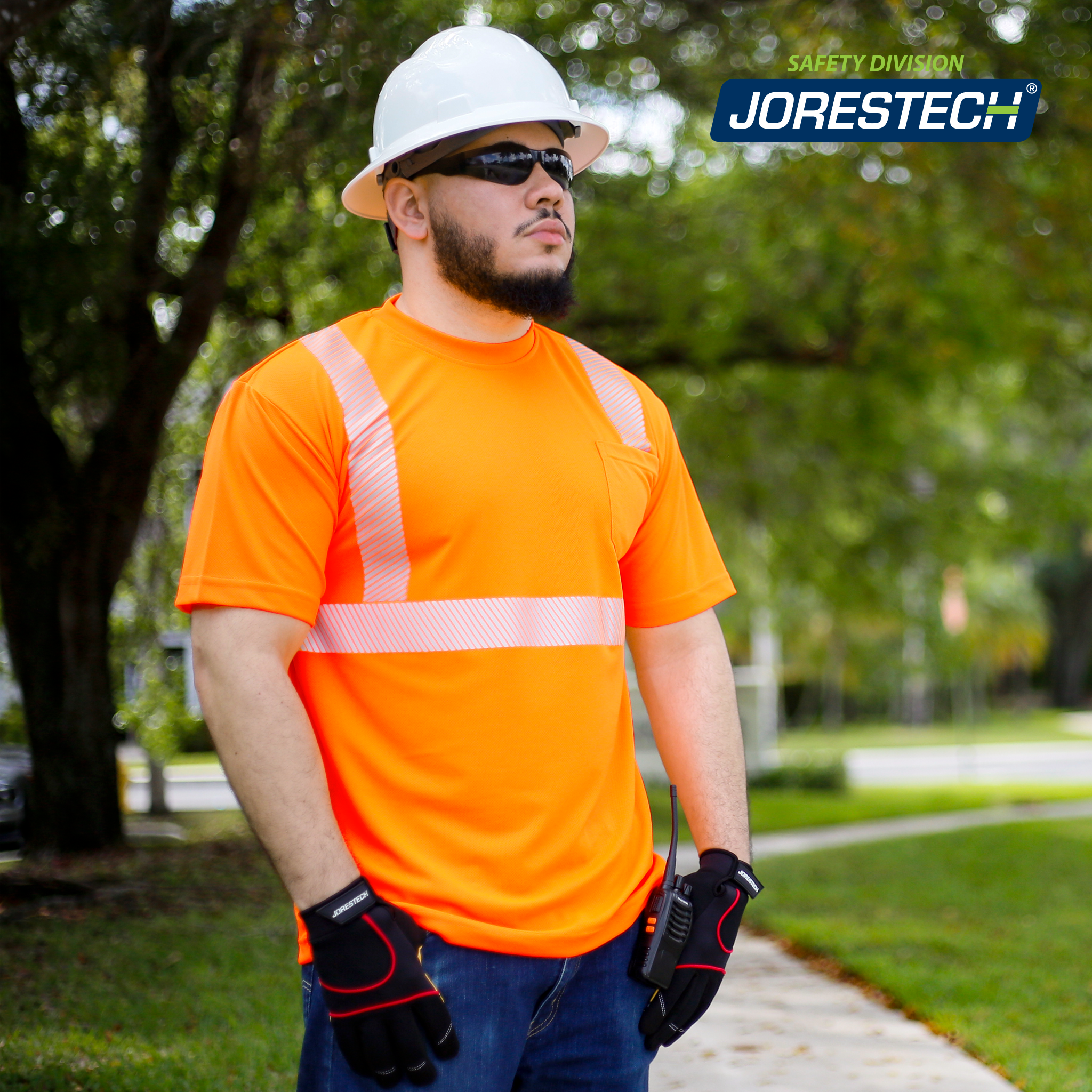 Jorestech Heat Transfer Reflective Safety Shirt with Pocket – Class 2 Compliant