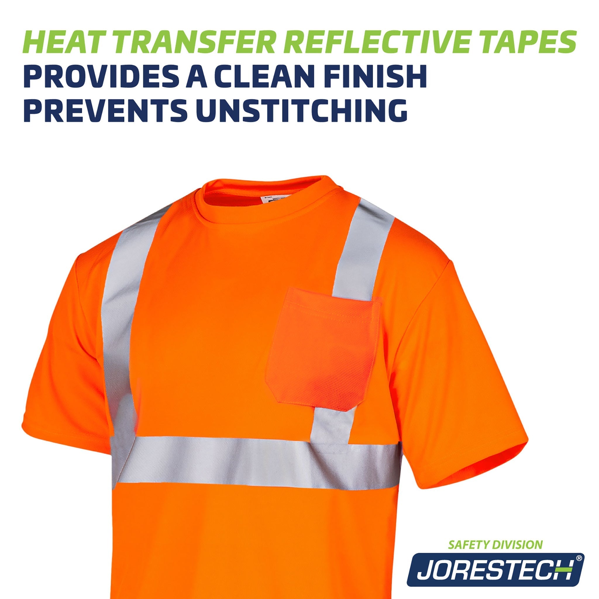 Hi-Vis Heat Transfer Reflective Safety Pocket Shirt