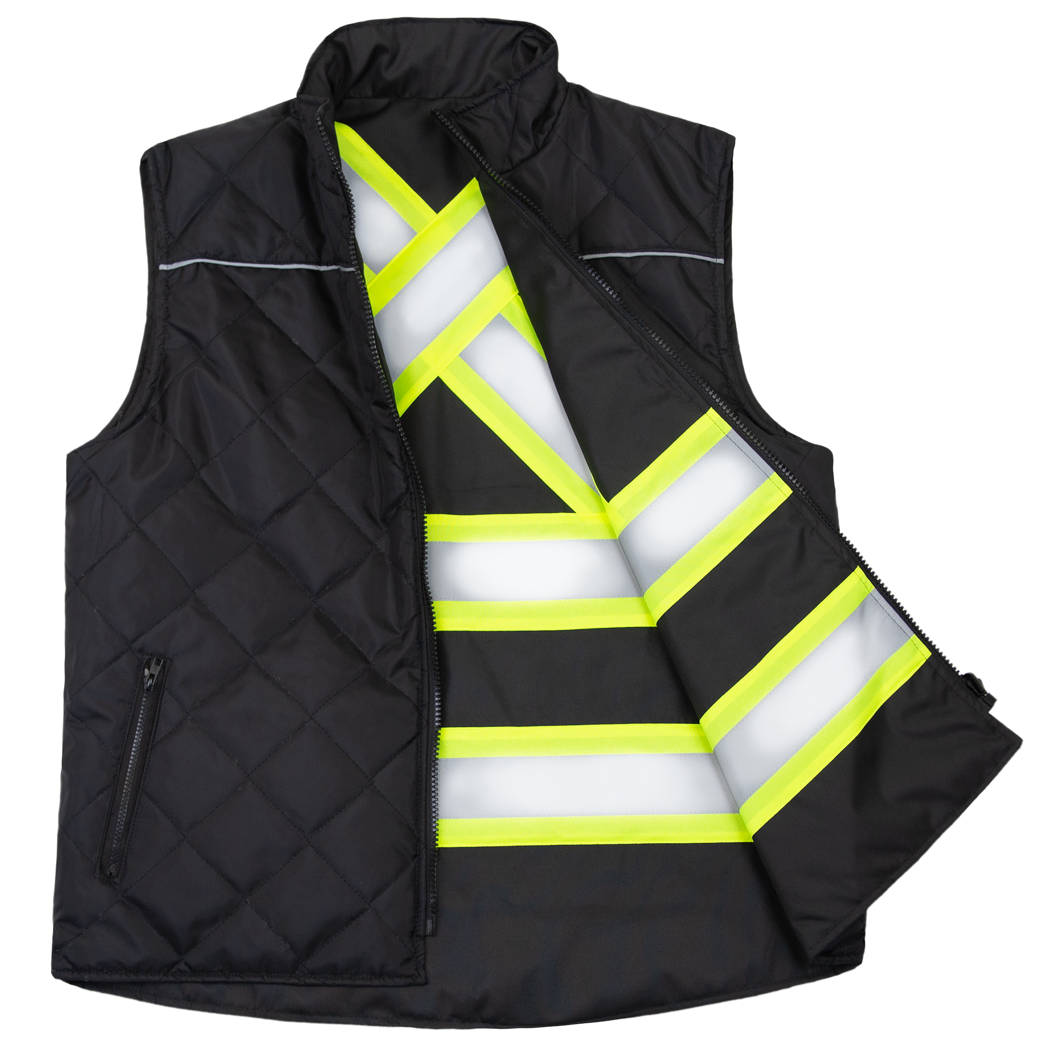 Hi-Vis X-Back Reversible Insulated Safety Vest with Reflective Strips