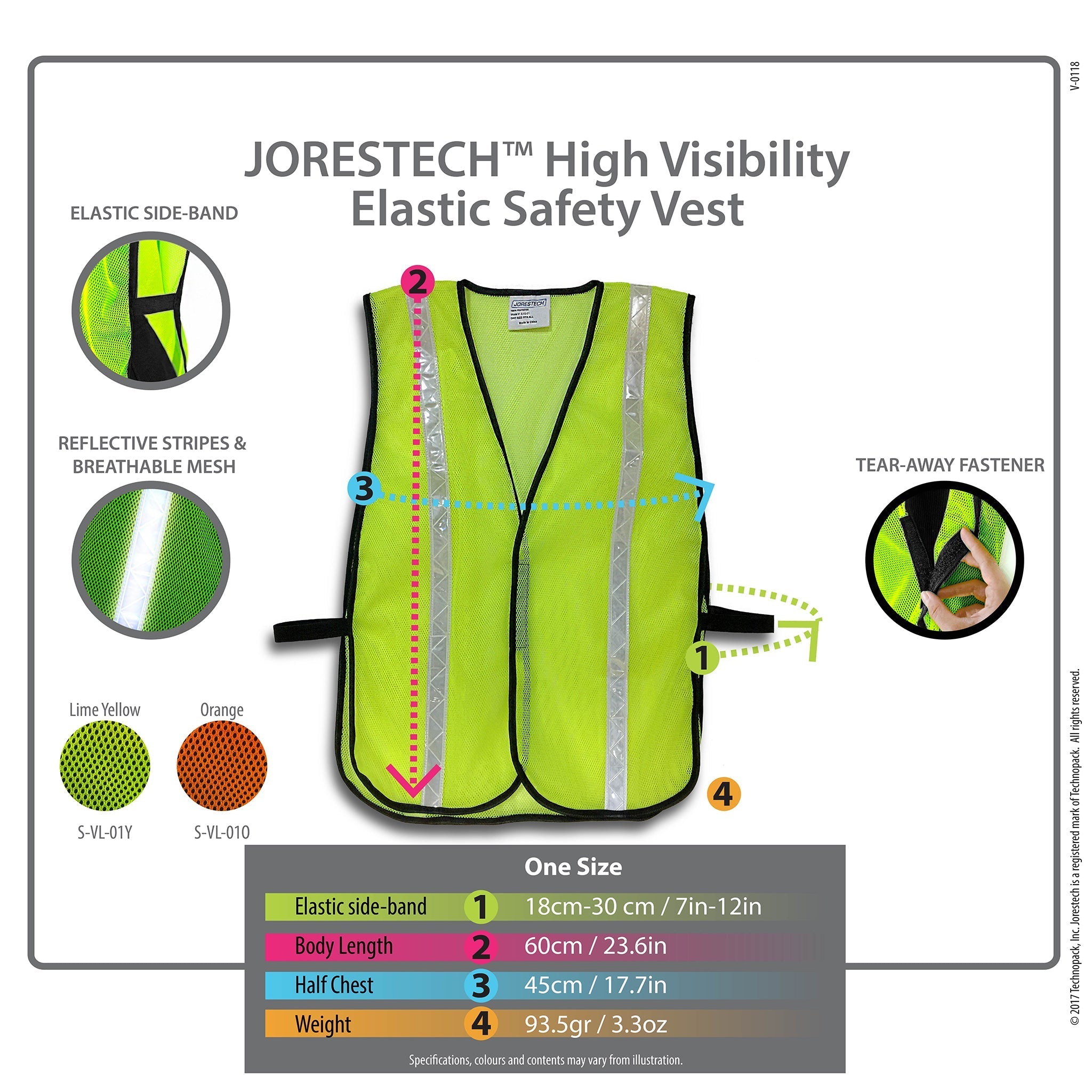 Hi-Vis Mesh Safety Vest with 1” Reflective Strip