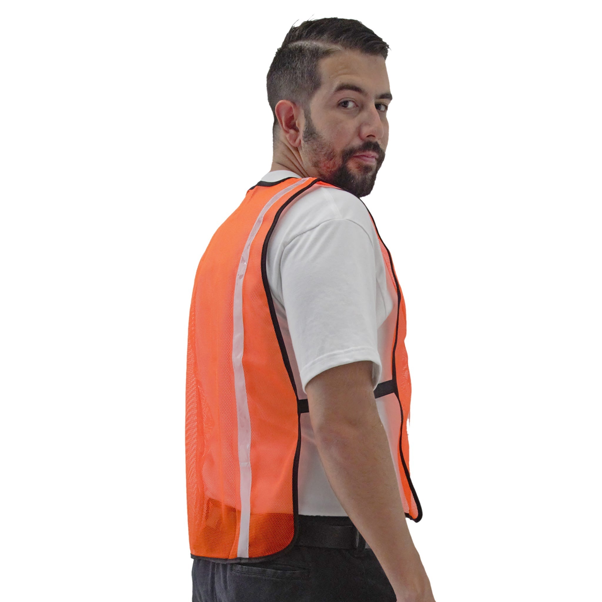 Hi-Vis Mesh Safety Vest with 1” Reflective Strip
