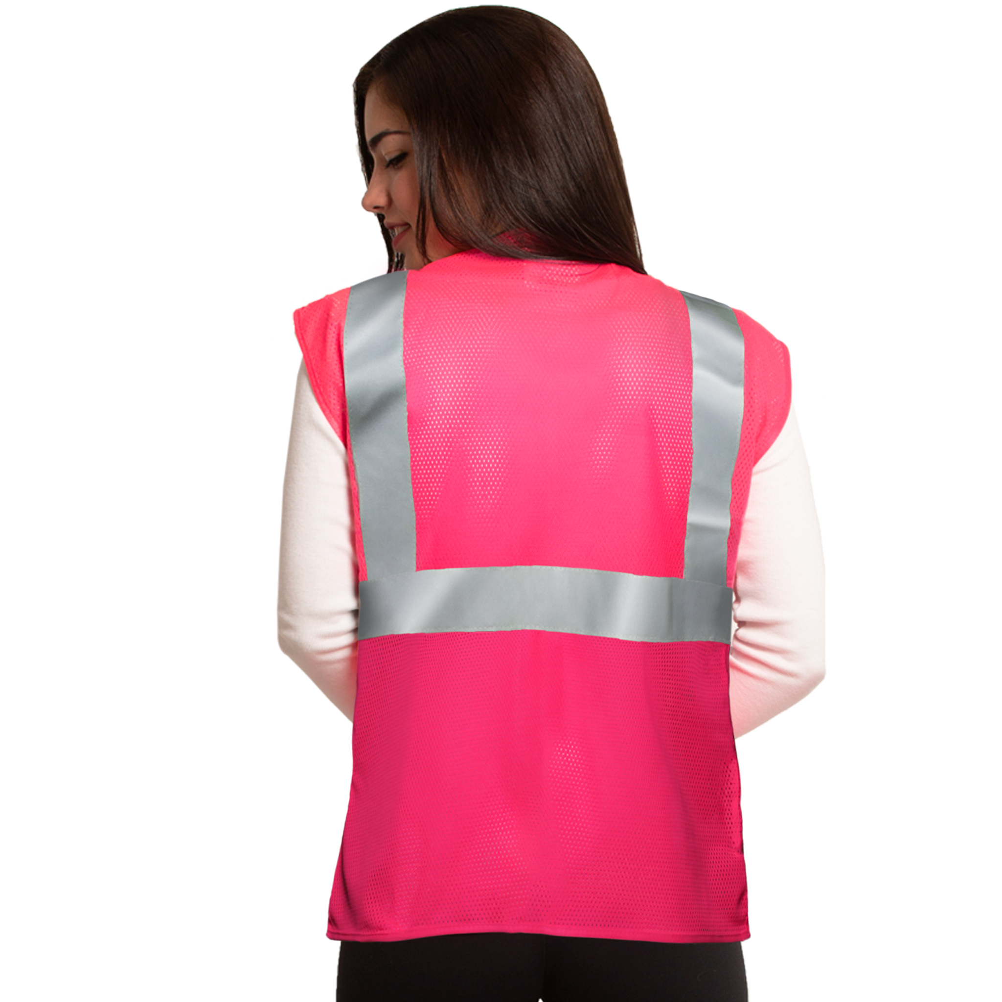 Hi-Vis Mesh Safety Vest with 2” Reflective Strips and Pocket