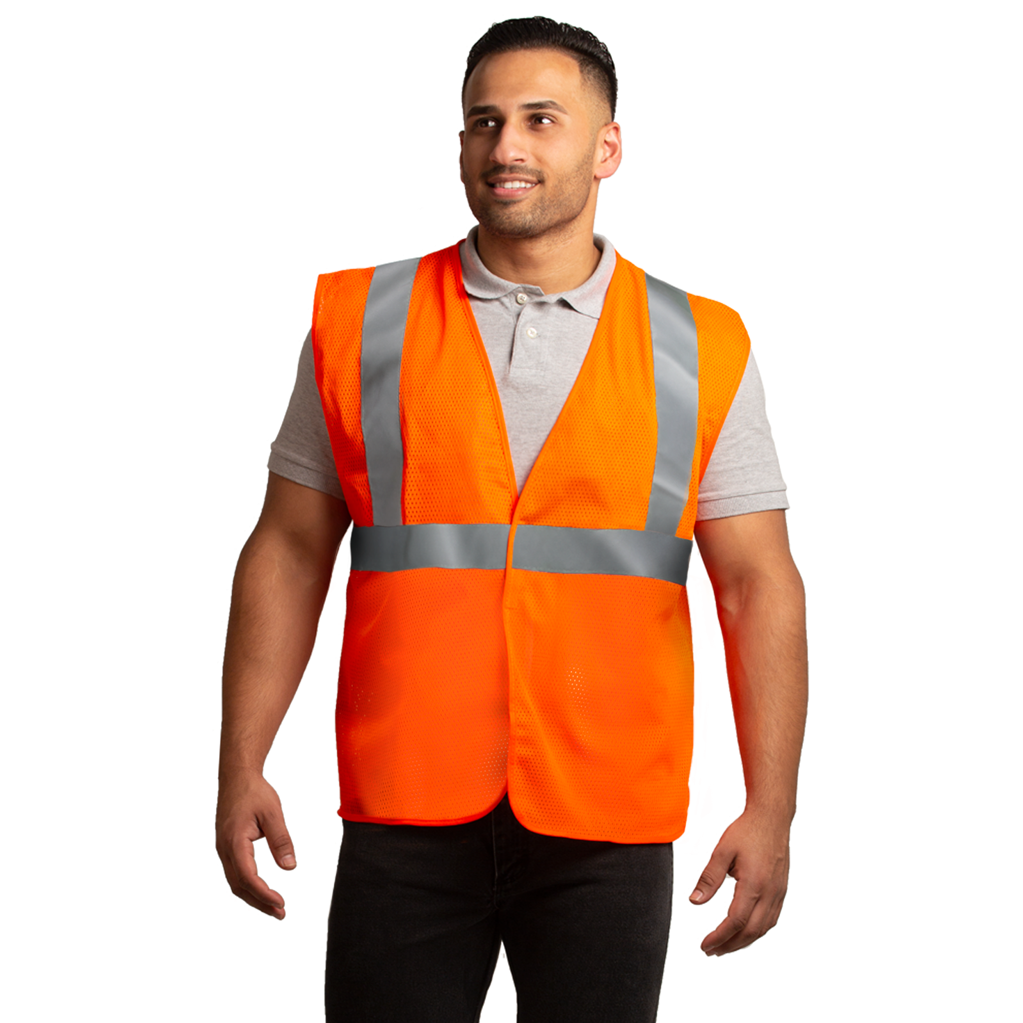 Hi-Vis Mesh Safety Vest with 2” Reflective Strips and Pocket