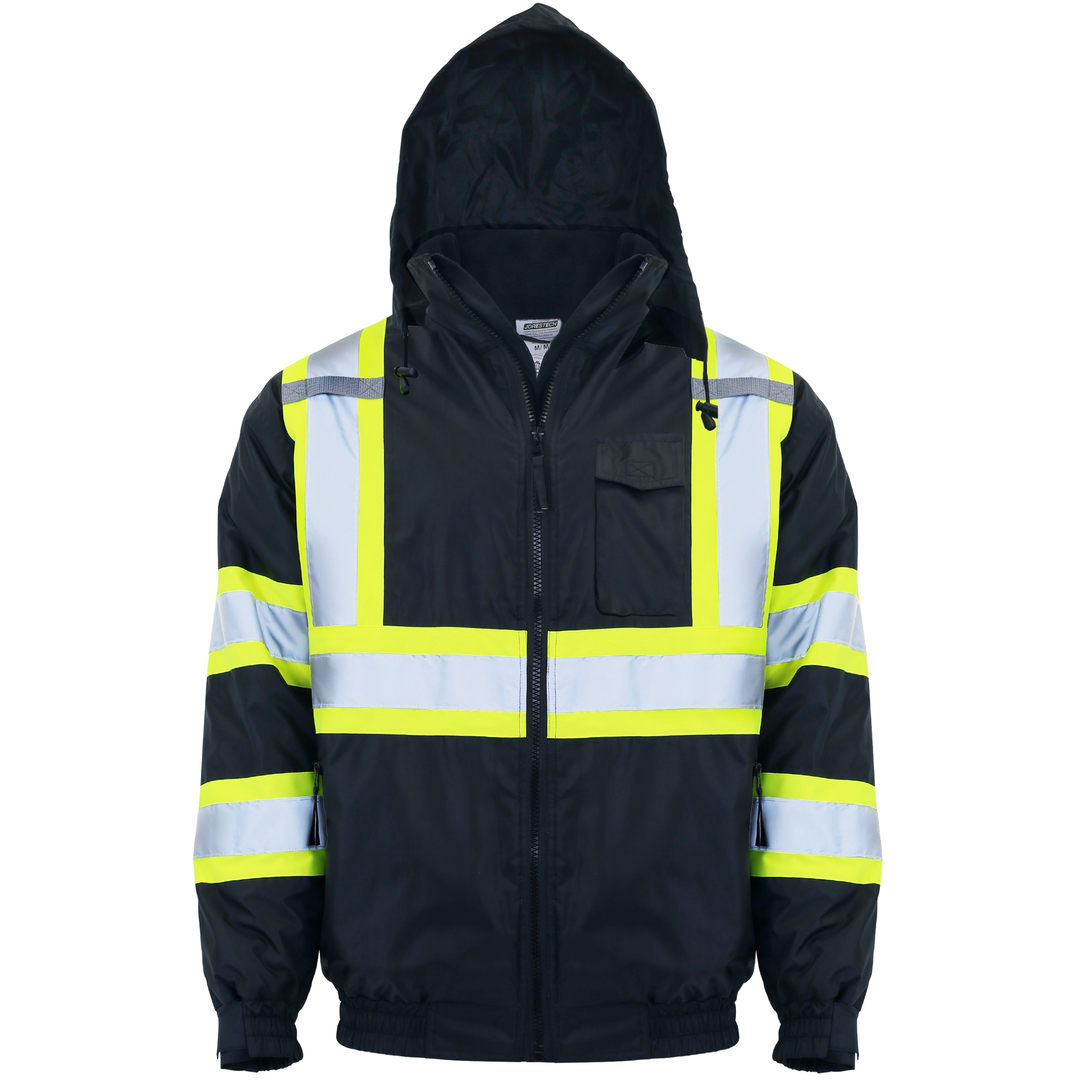Hi-Vis X-Back Two-Tone Safety Bomber Jacket with Reflective Stripes