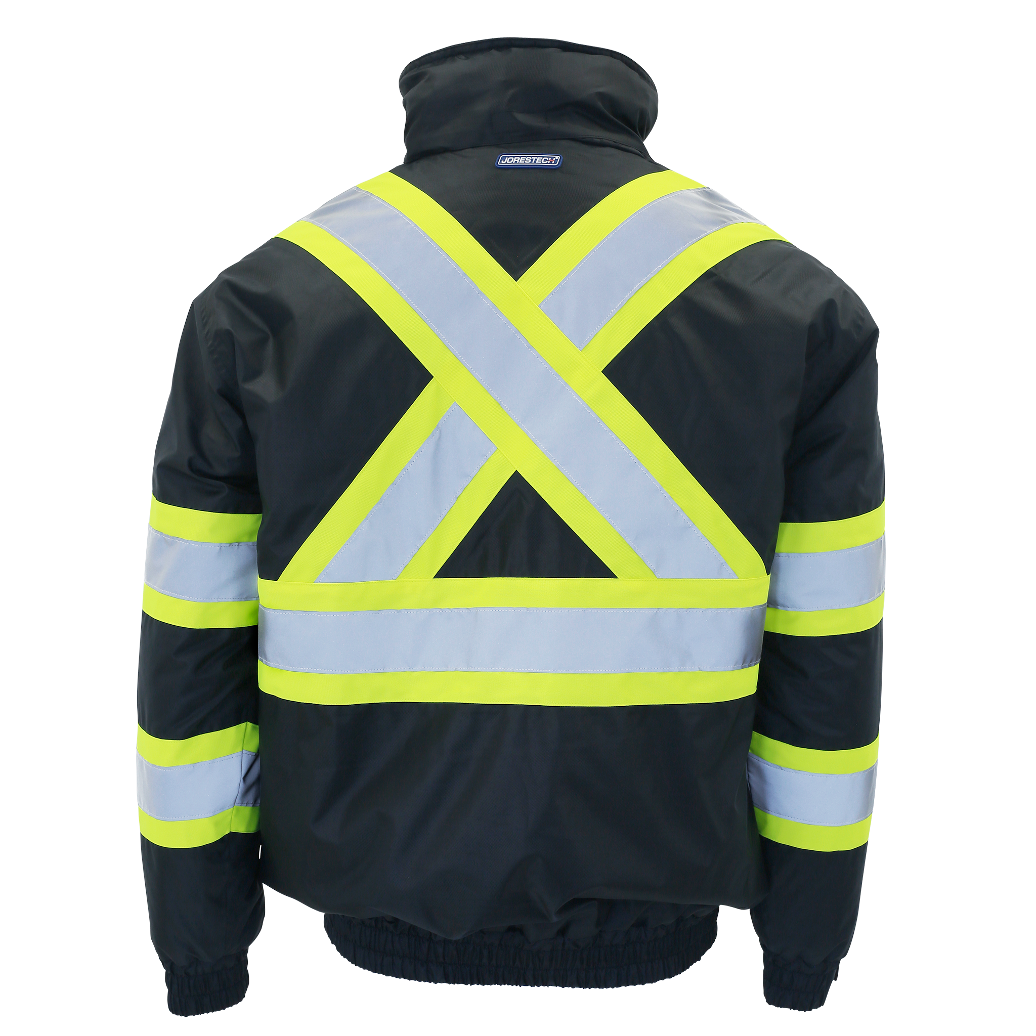 Hi-Vis X-Back Two-Tone Safety Bomber Jacket with Reflective Stripes