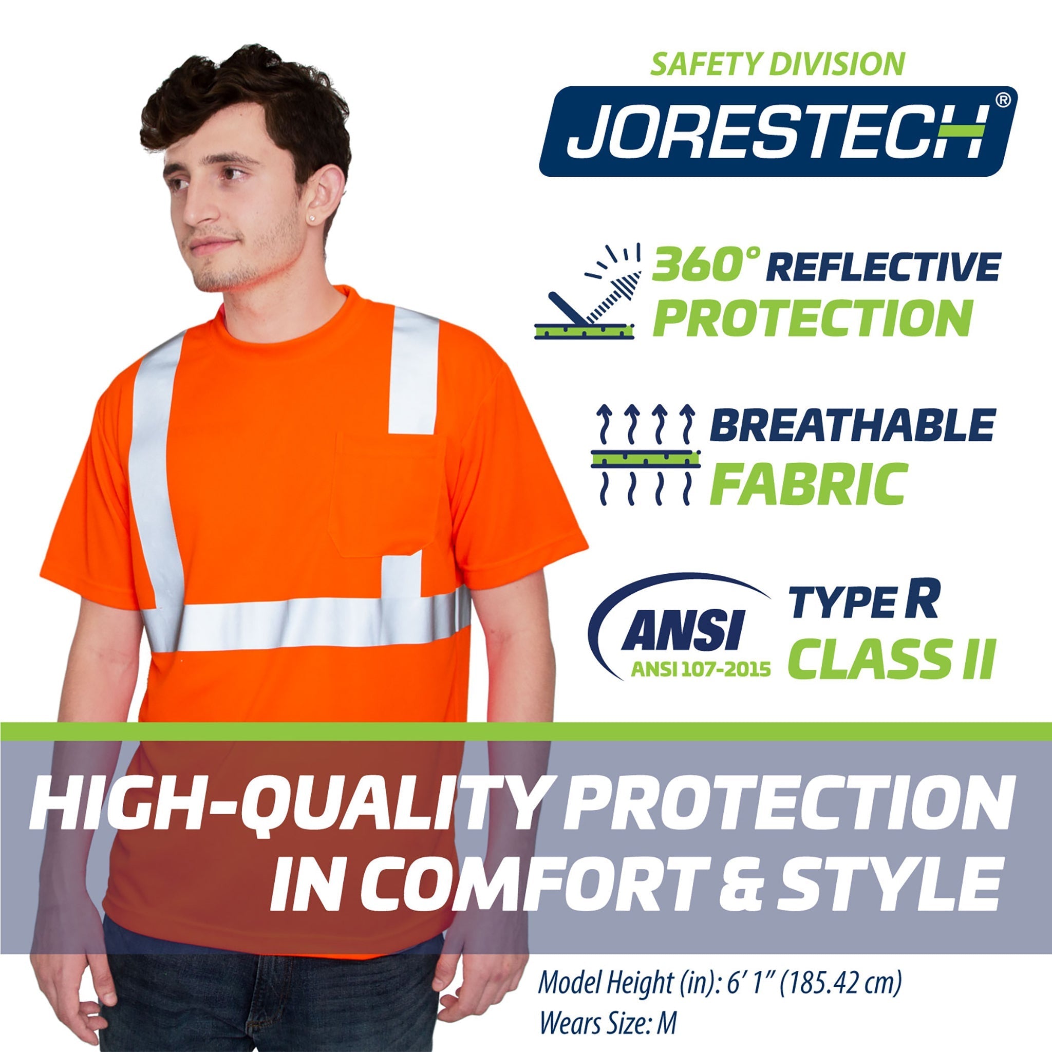 Jorestech Hi Vis Tees - Class 2 High Visibility Pocket Shirts