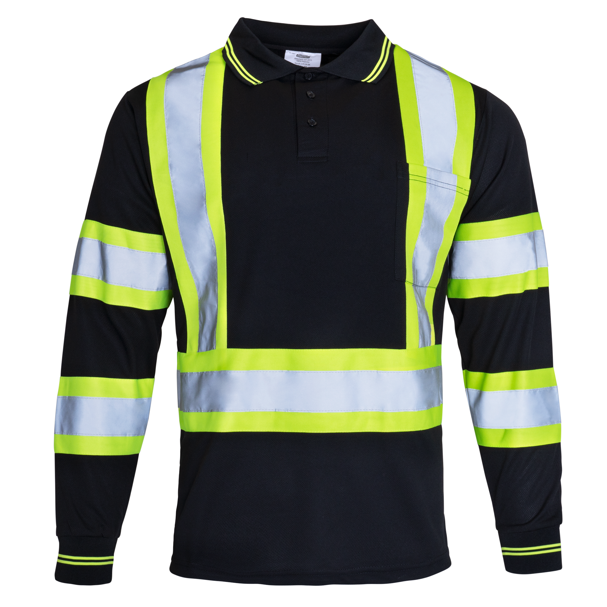 High Vis Reflective Safety Long Sleeve Polo Shirt