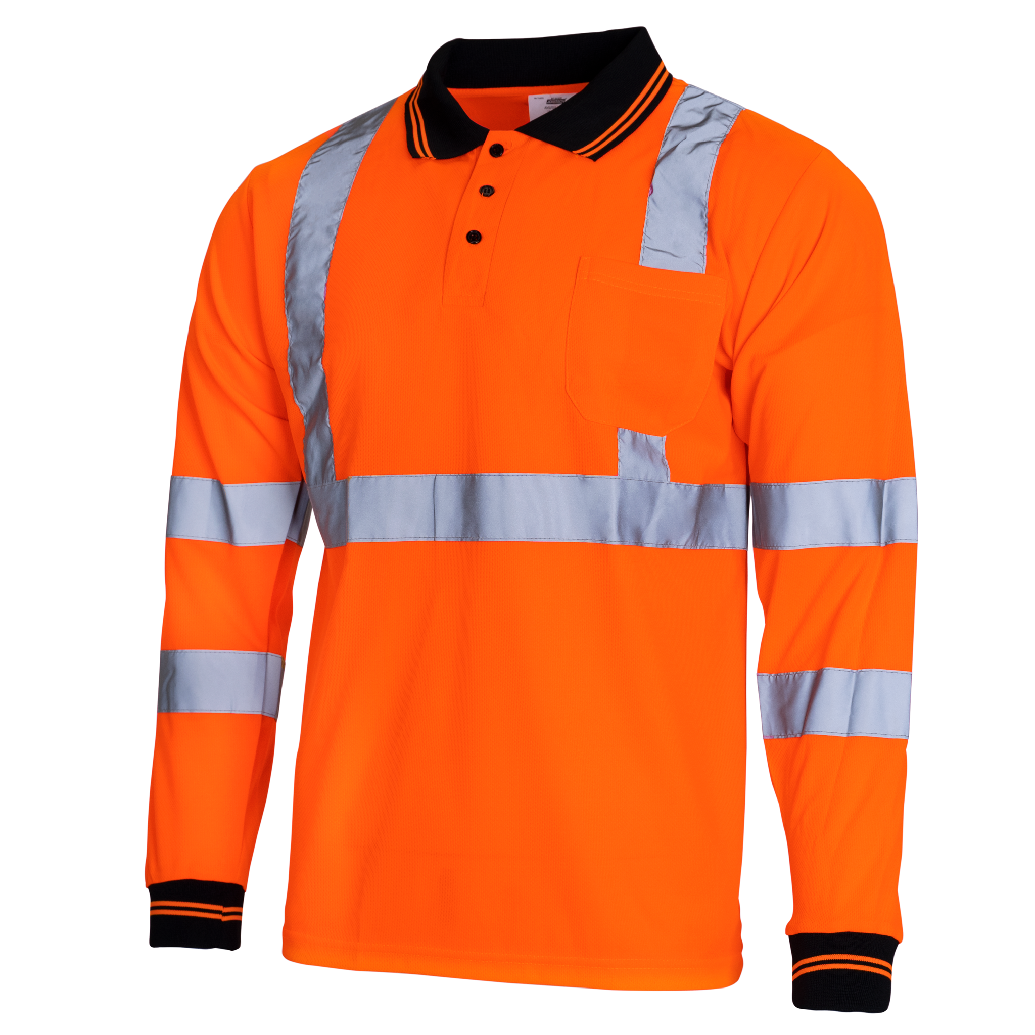 High Vis Reflective Safety Long Sleeve Polo Shirt