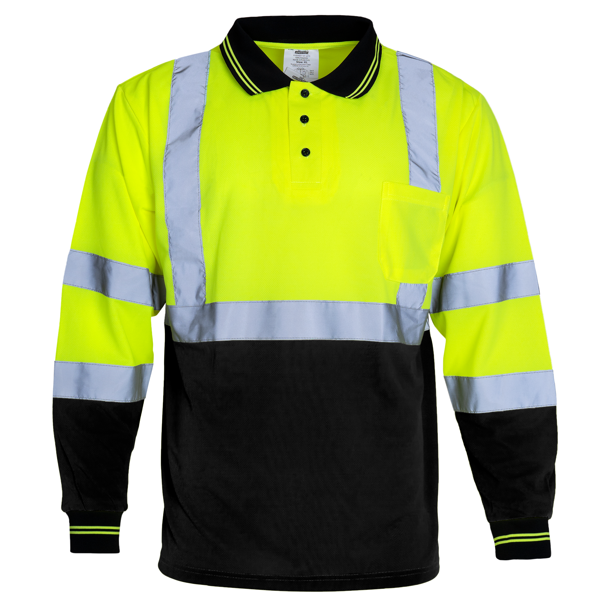High Vis Reflective Safety Long Sleeve Polo Shirt