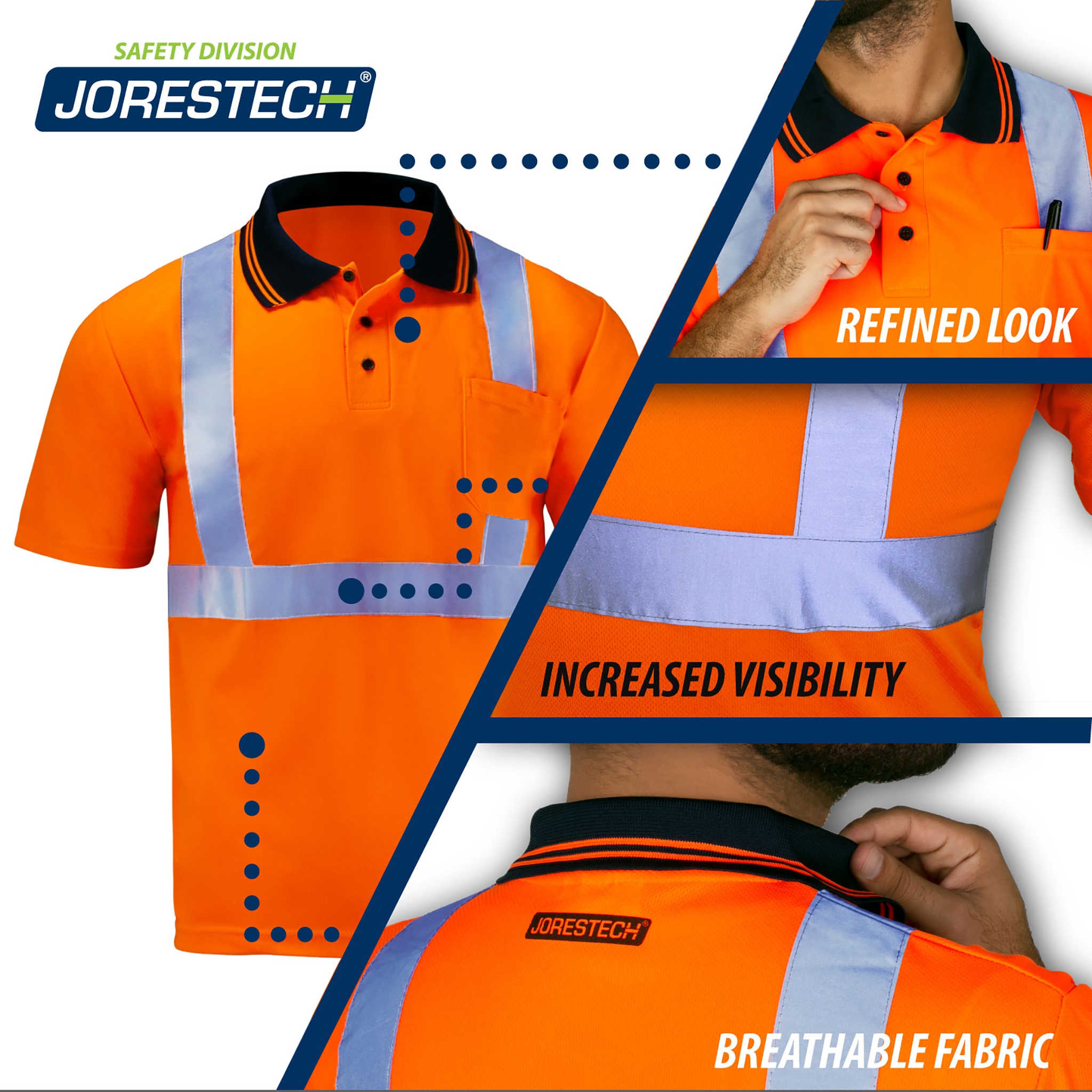 Hi-Vis Reflective Safety Polo Shirt