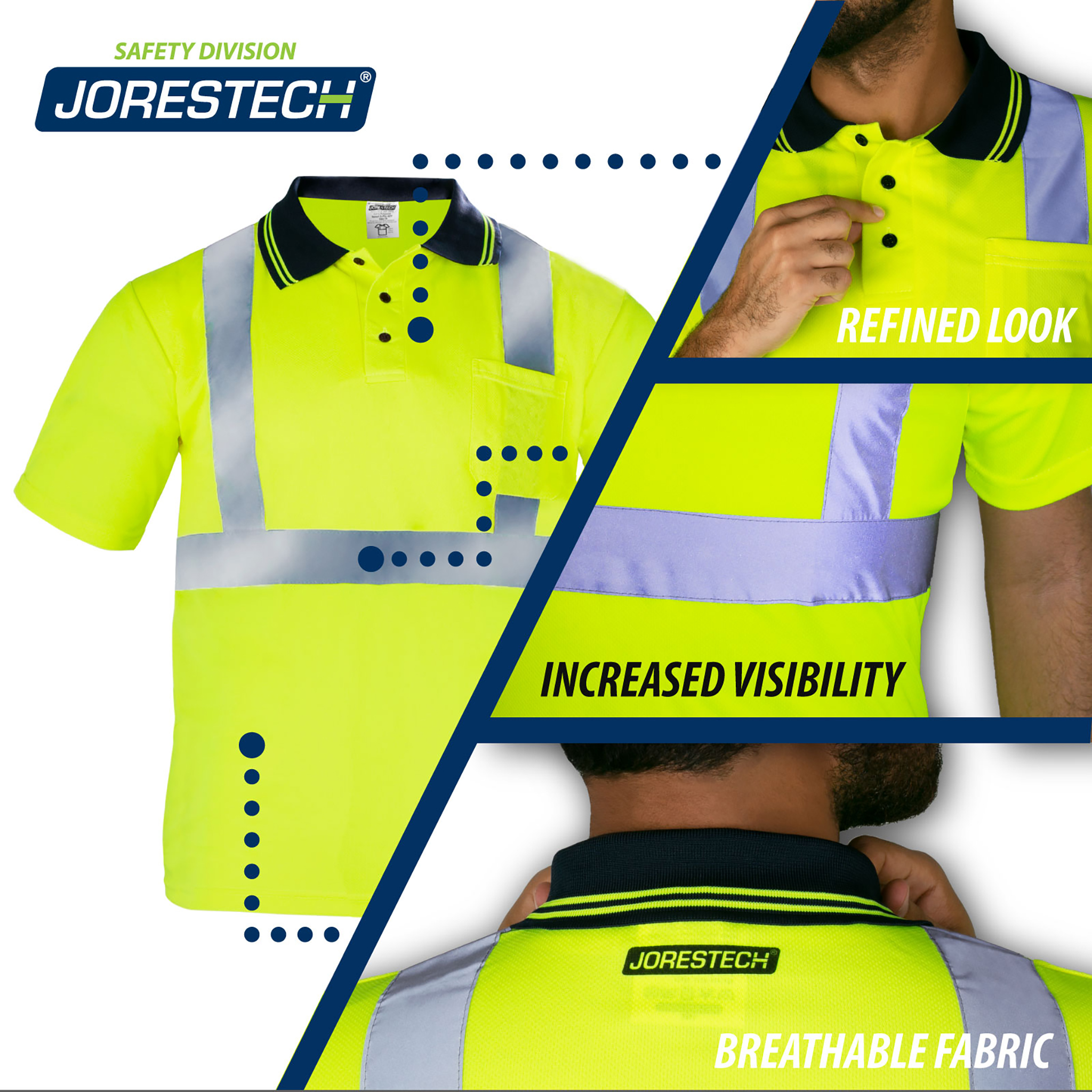 Hi-Vis Reflective Safety Polo Shirt