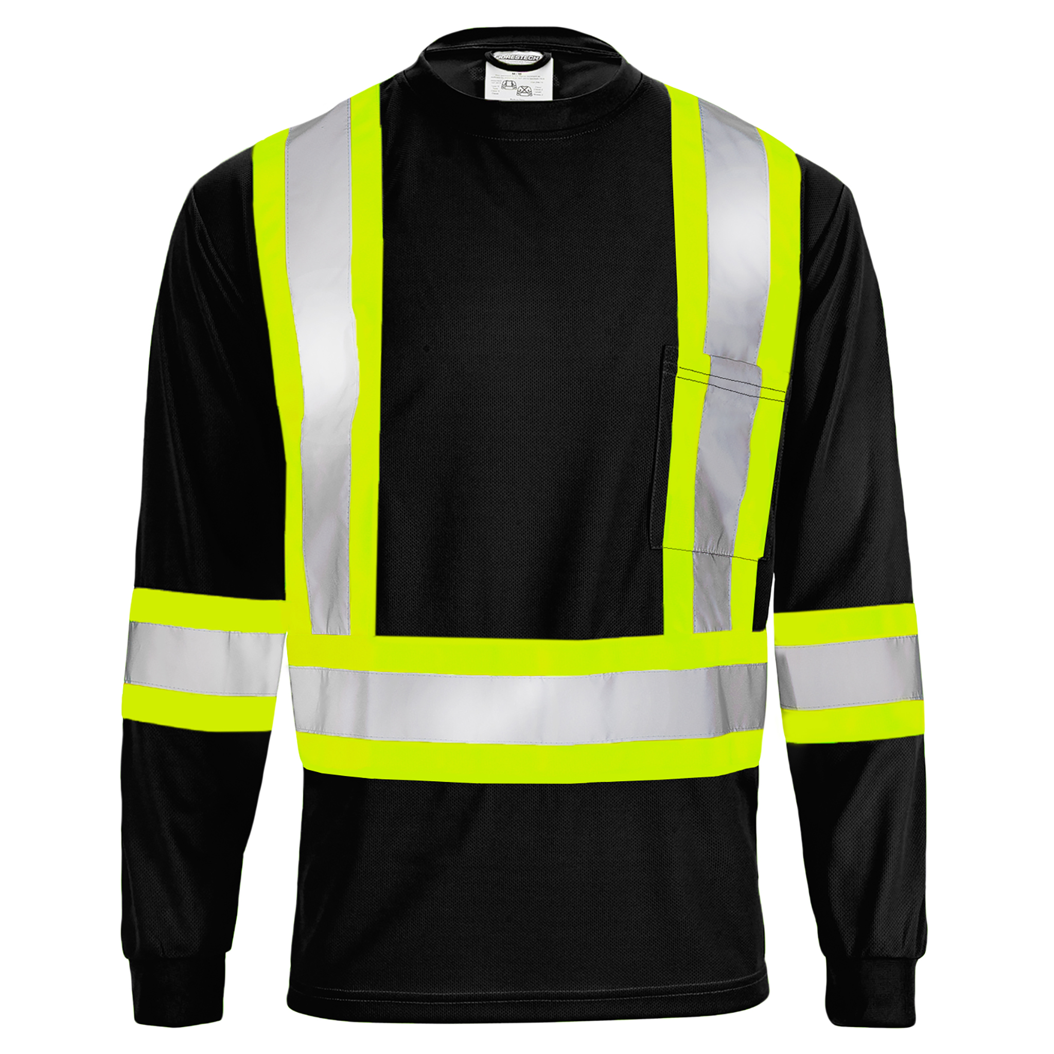 High Vis Orange Shirt | Two-Tone Reflective Long Sleeve in Orange, Lime, Black