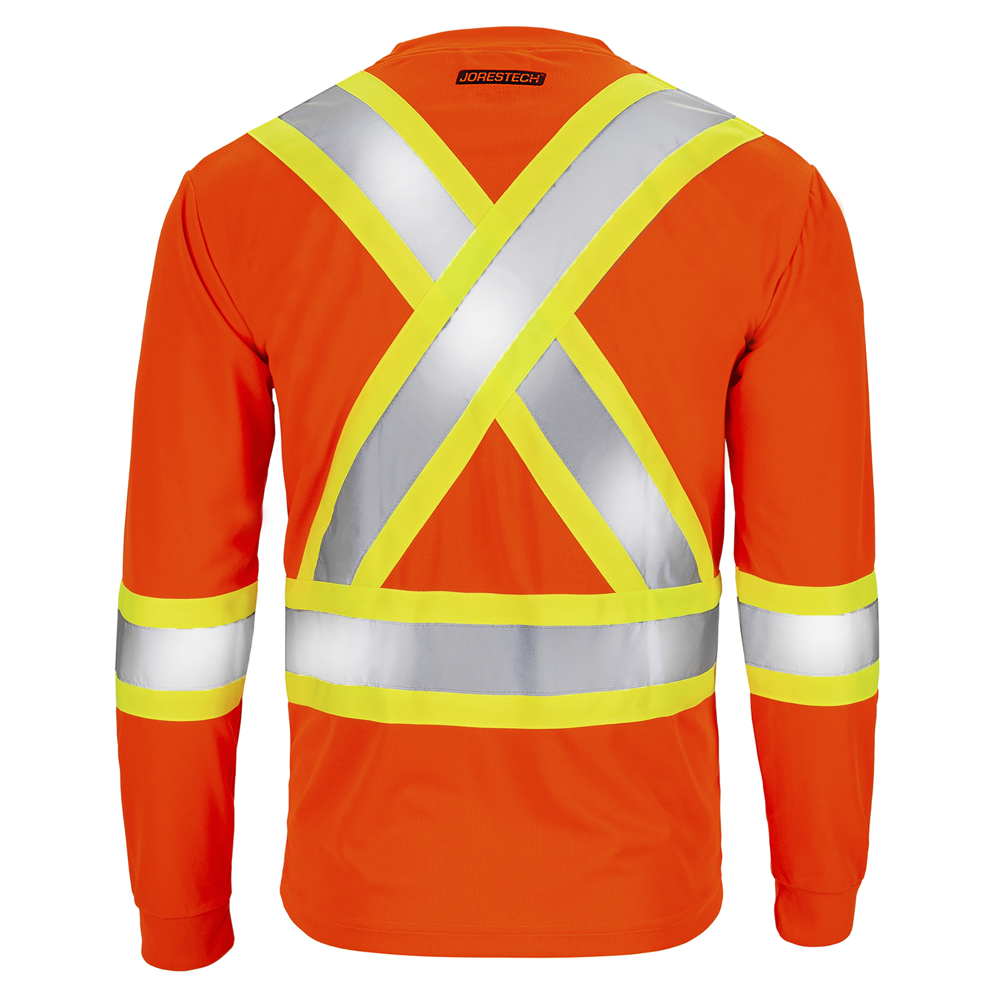 High Vis Orange Shirt | Two-Tone Reflective Long Sleeve in Orange, Lime, Black