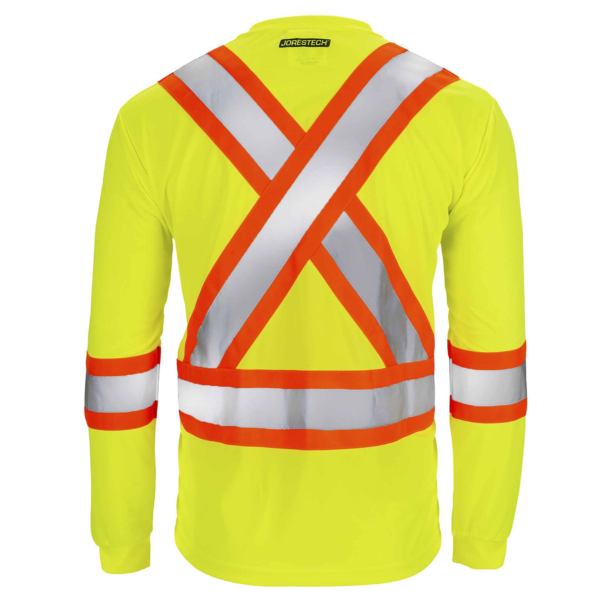 High Vis Orange Shirt | Two-Tone Reflective Long Sleeve in Orange, Lime, Black