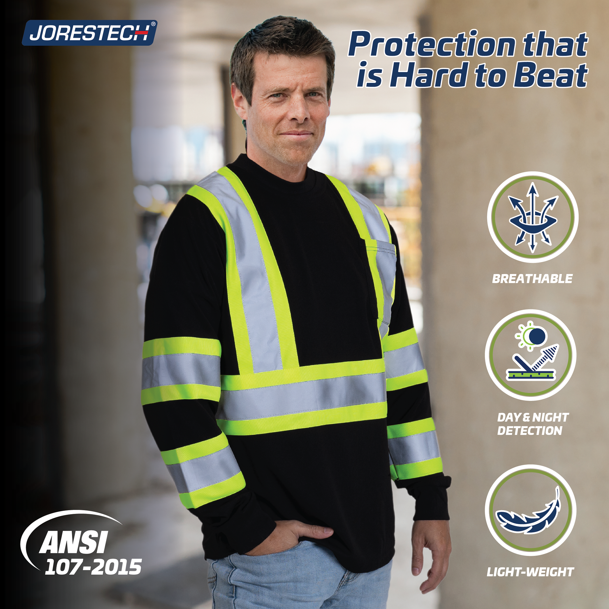 Hi-Vis Reflective Two-Tone Long Sleeve Safety Shirt