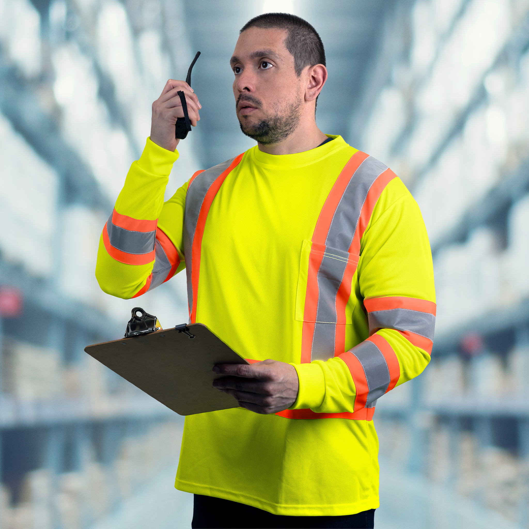 Hi-Vis Reflective Two-Tone Long Sleeve Safety Shirt