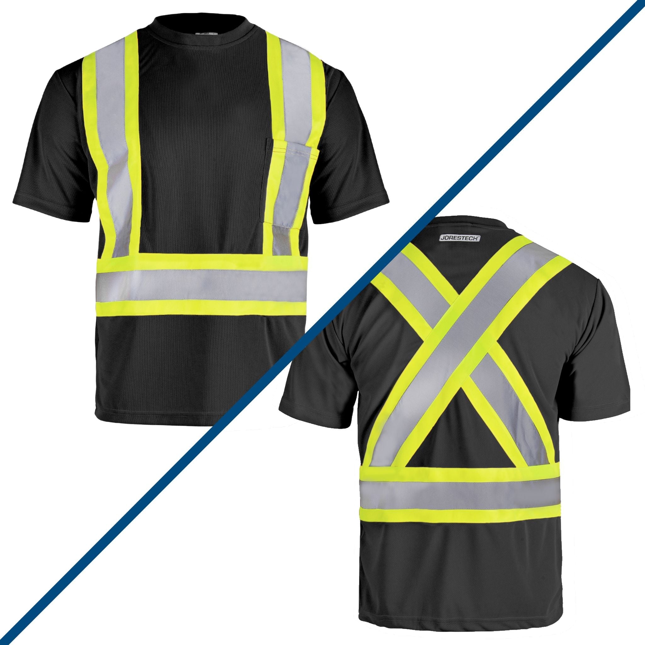 Hi-Vis X-Back Reflective Two-Tone Safety Pocket Shirt